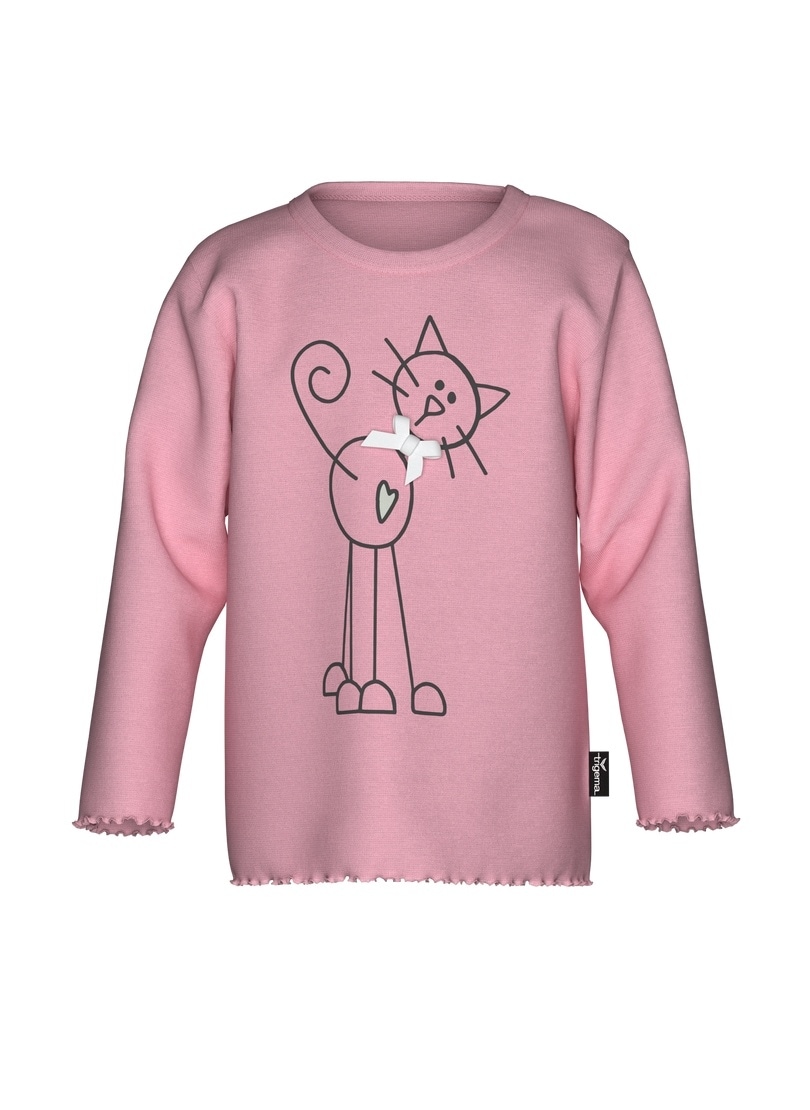 Trigema "TRIGEMA Langarmshirt mit süßem Katzen-Printmotiv" 1 Stk.