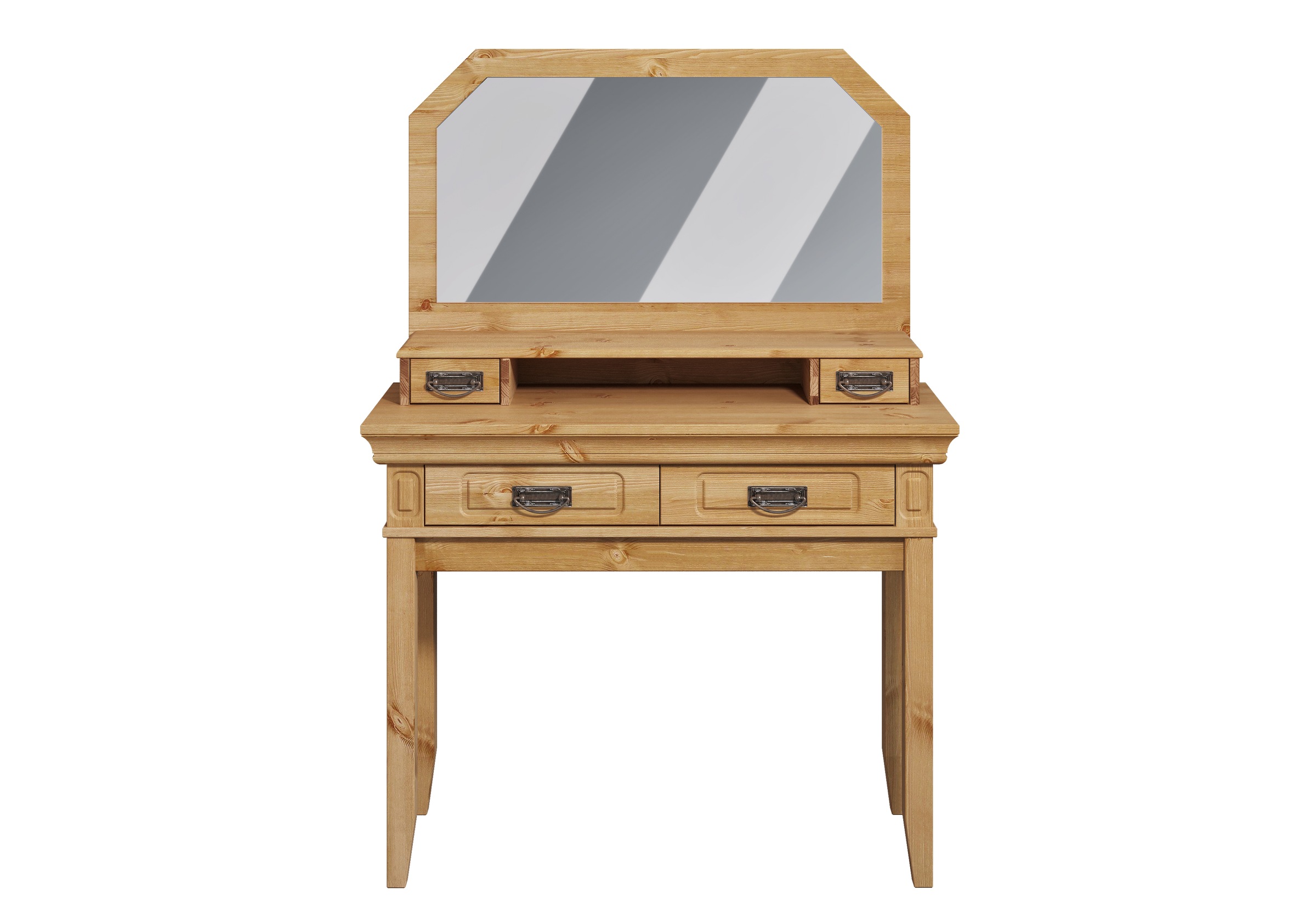 Schminktisch OTTO HOME "Vinales, Konsole für den Flur", beige (natur), B:96cm H:136cm T:39cm, Tische, Schminktisch, Aus massiver Kiefer, mit Fräsungen 3