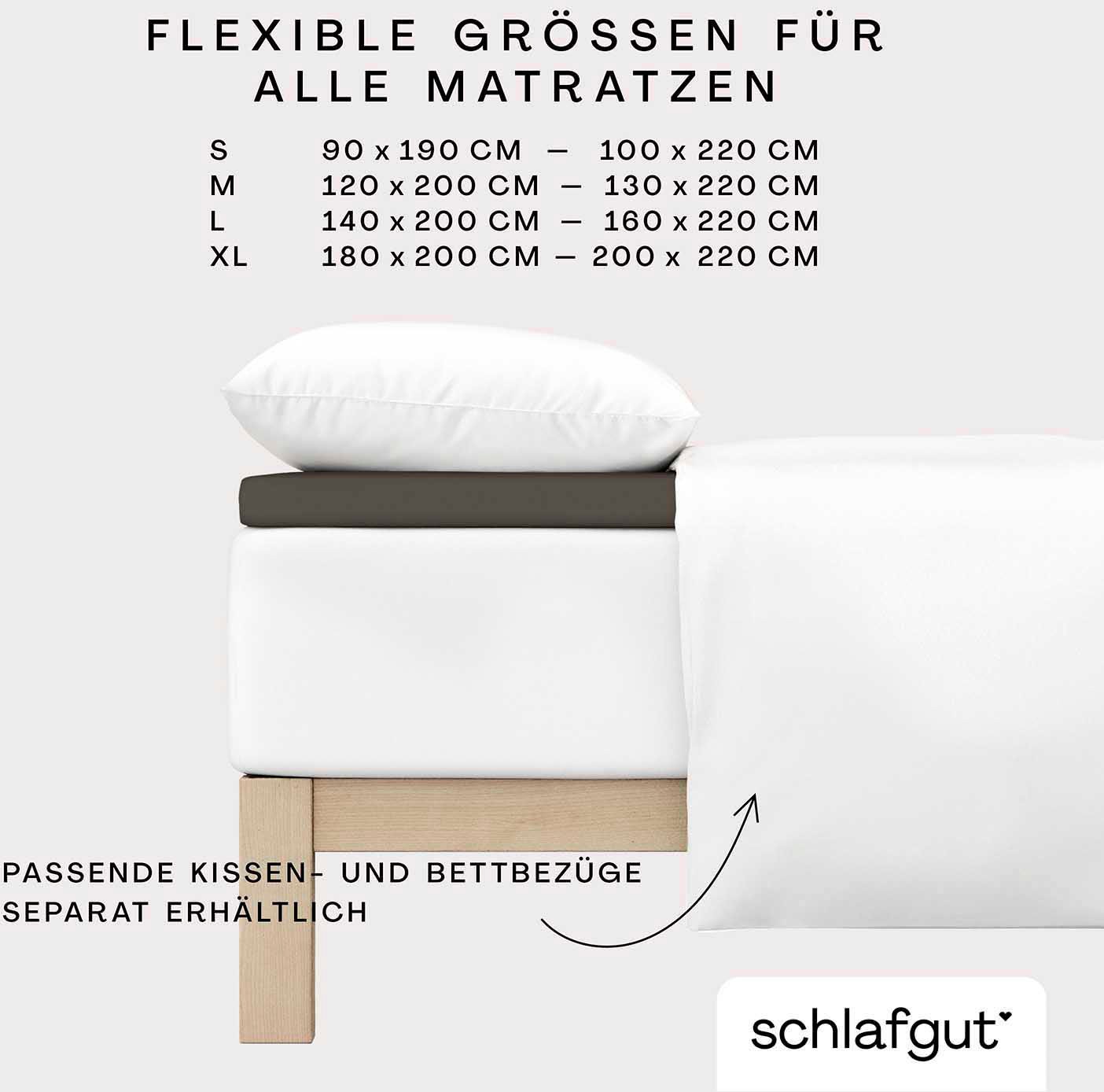 Schlafgut Spannbettlaken »PURE TOPPER in Gr. 90x200, 140x200 oder 180x200 cm, Laken für Topper«, aus 100% Bio-Baumwolle, für Matratzen bis 10 cm Höhe, Bettlaken