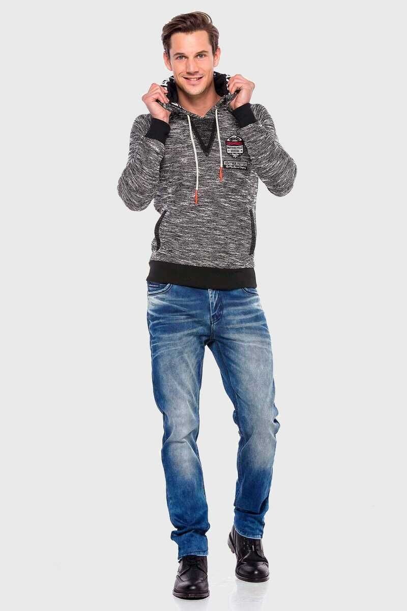 Cipo & Baxx Kapuzenpullover »Sweatshirt«, mit melierten Design