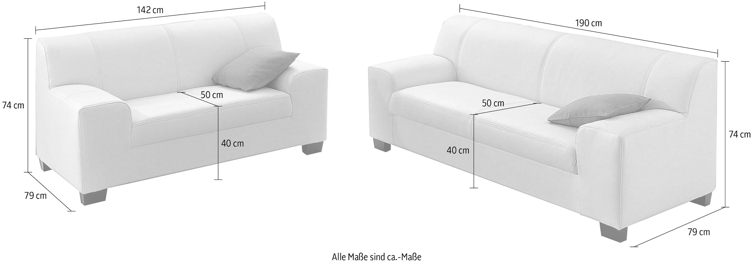 DOMO collection Polstergarnitur »Amando«, (Spar-Set), bestehend aus 2er- und 3er-Sofa