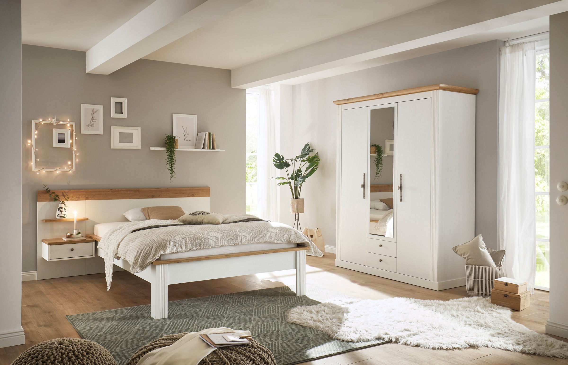 OTTO home Schlafzimmer-Set "Westminster" beinhaltet 1 Bett, Kleiderschrank günstig online kaufen