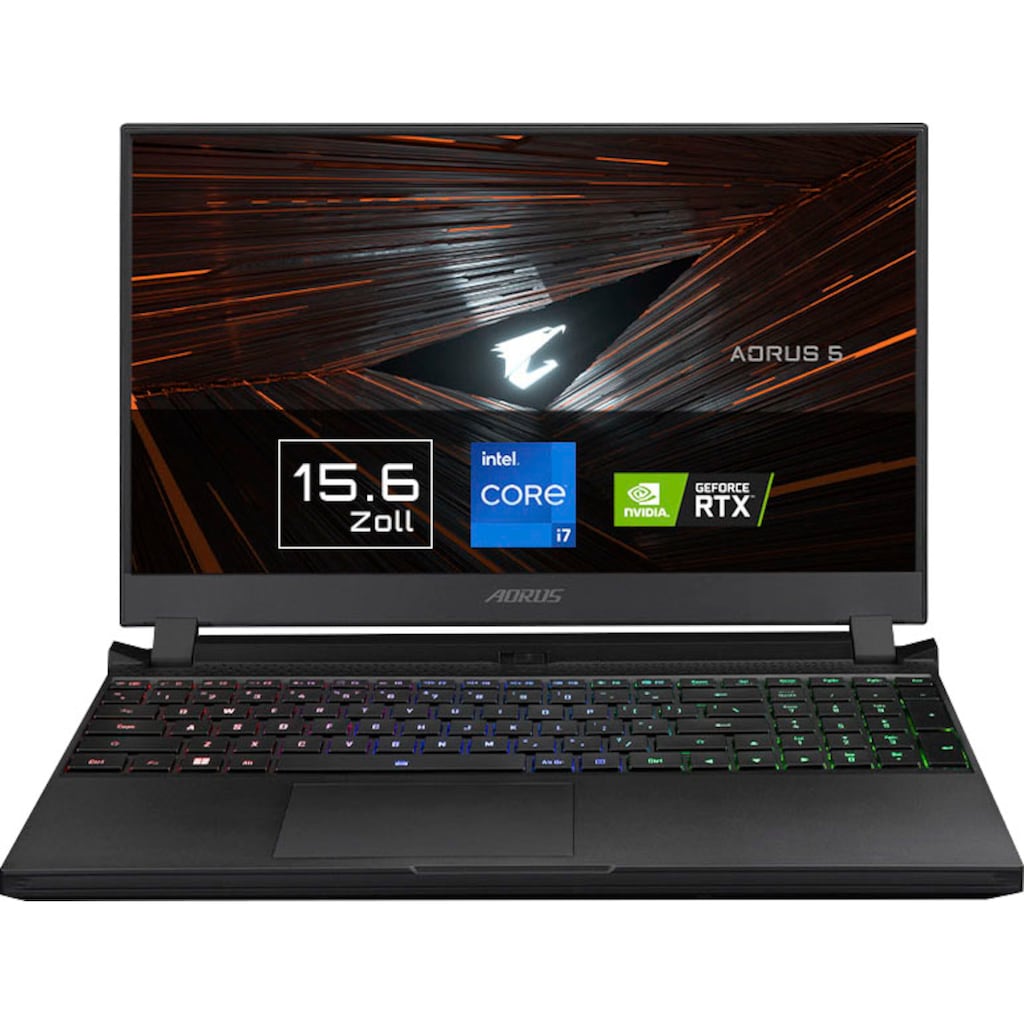 Gigabyte Gaming-Notebook »AORUS 5 SE4-73DE314SH«, 39,62 cm, / 15,6 Zoll, Intel, Core i7, GeForce RTX 3070, 1000 GB SSD