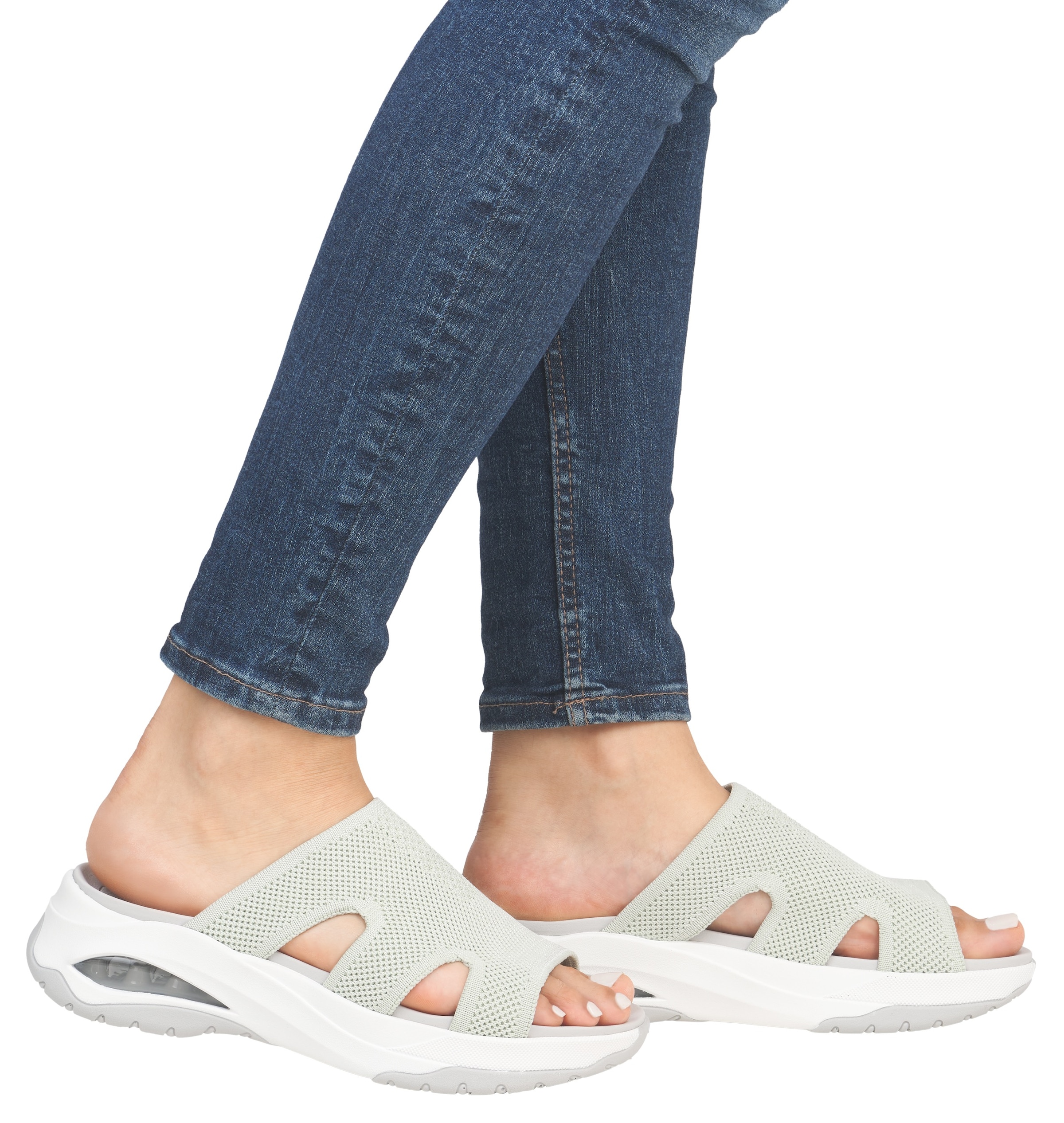 RIEKER Sport Pantolette »vegan«, Sommerschuh, Hausschuh, Keilabsatz, in der Maschine waschbar