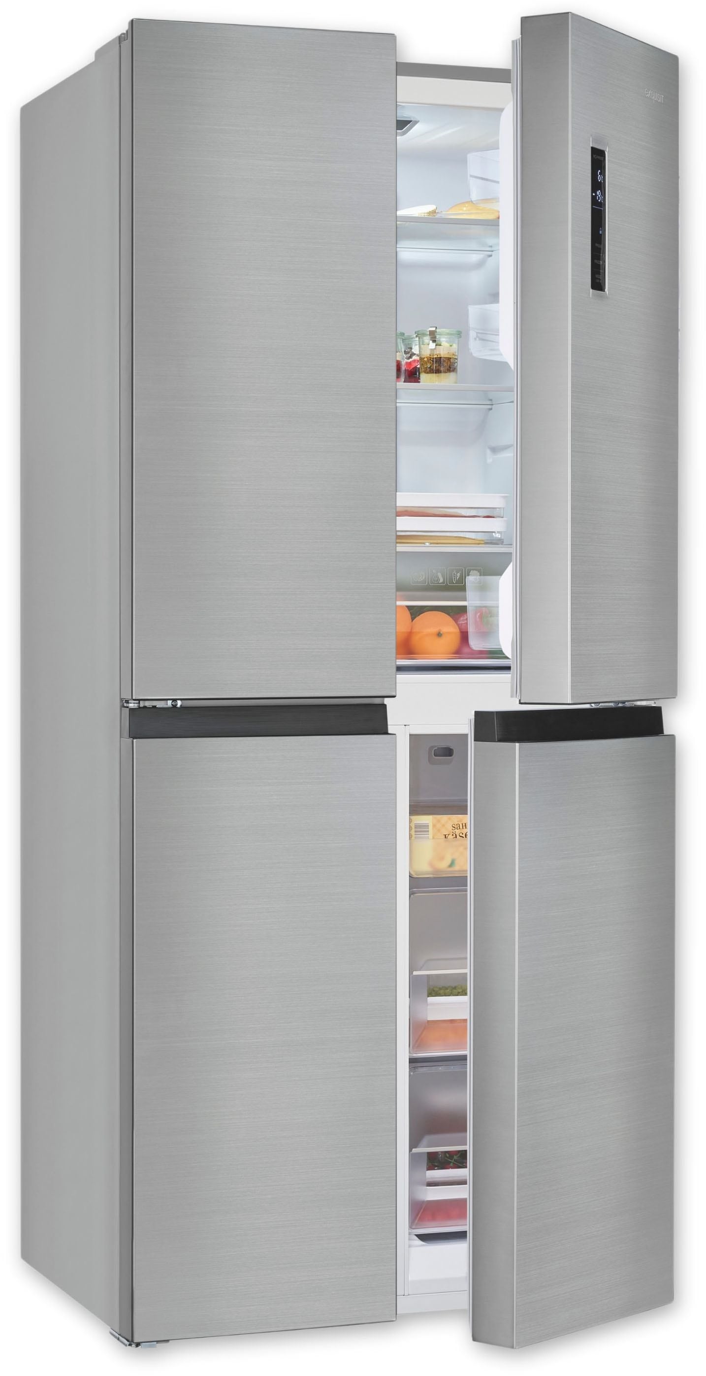 exquisit Multi Door "MD425-150-040C inoxlook" 180 cm hoch 79 cm breit günstig online kaufen