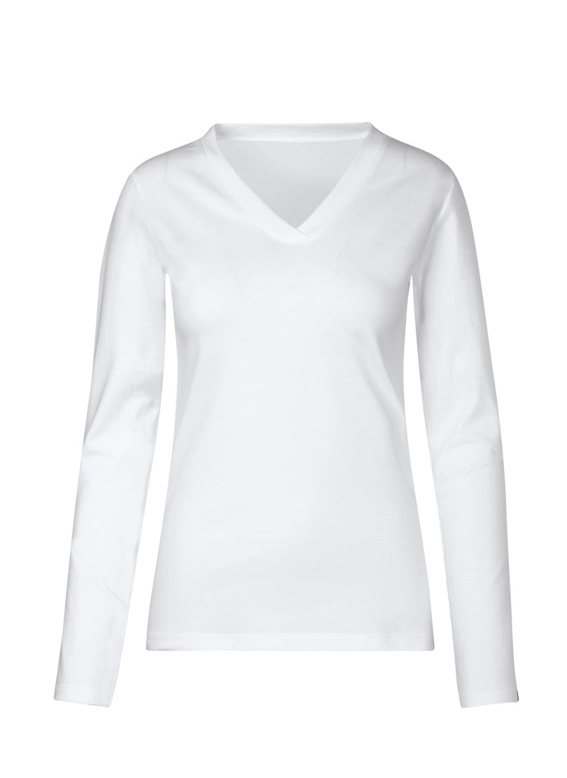 Trigema T-Shirt »TRIGEMA Langarmshirt mit V-Ausschnitt«, (1 tlg.)