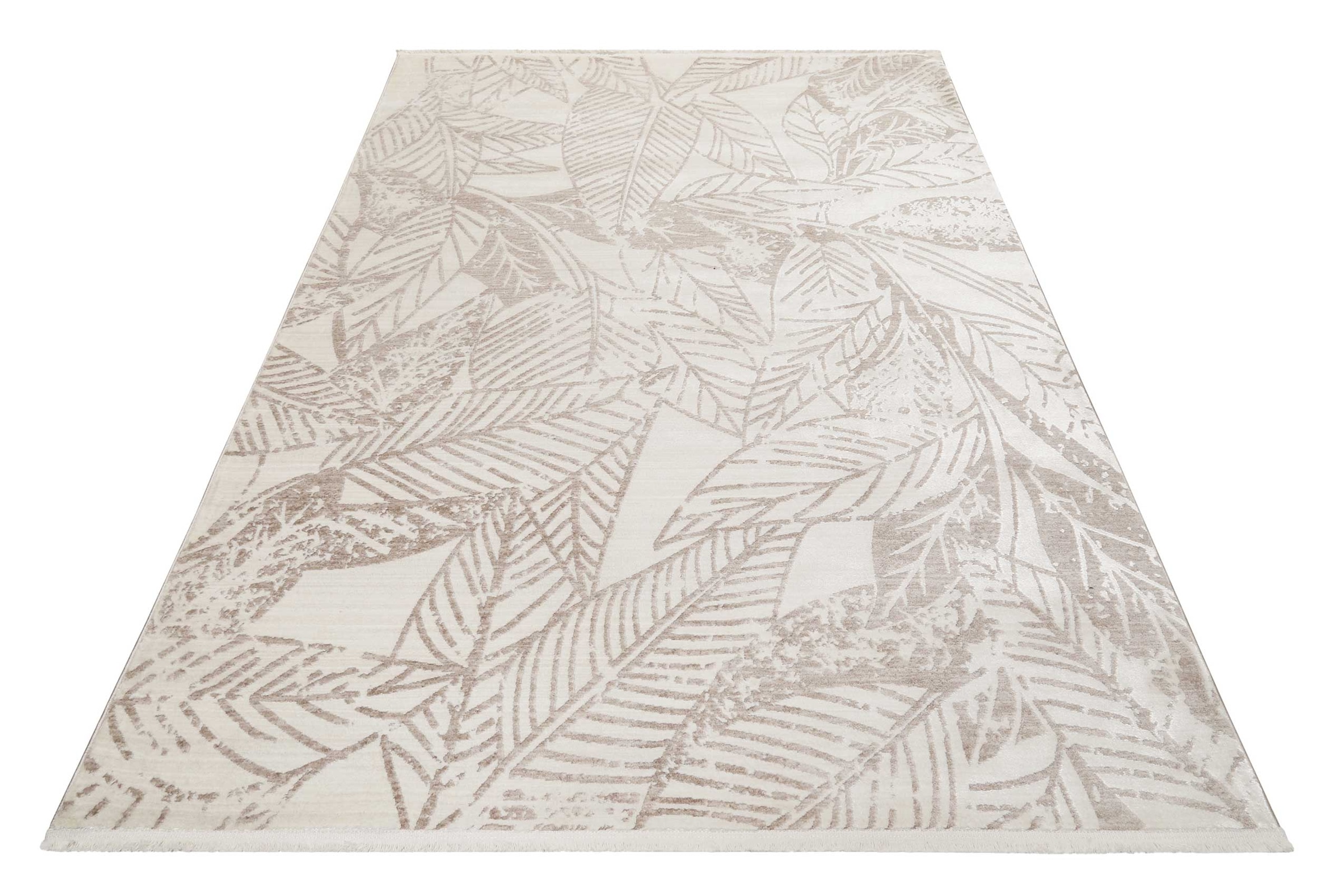 Esprit Teppich »Inga« rechteckig 10 mm Höhe Kurzflorteppich, gewebt, floral, modern, Wohnzimmer, natur