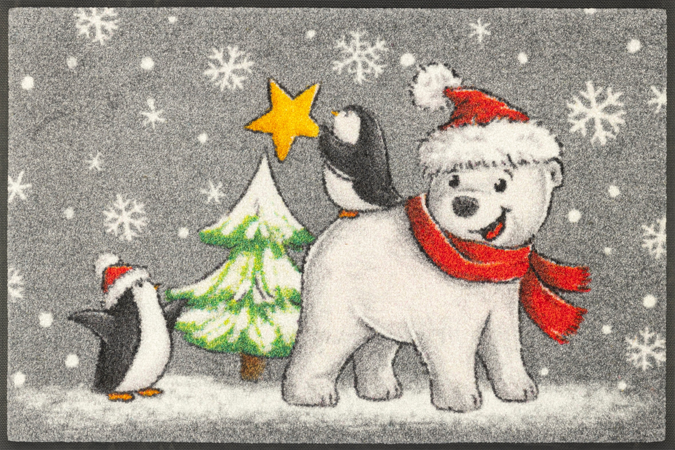 wash+dry by Kleen-Tex Fußmatte "Polar Friends" rechteckig 7 mm Höhe günstig online kaufen