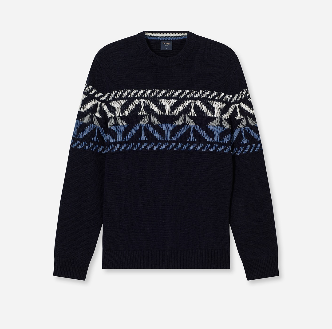 OLYMP Rundhalspullover "Jaquard", gemustert, Strick, regular fit, Rundhals günstig online kaufen