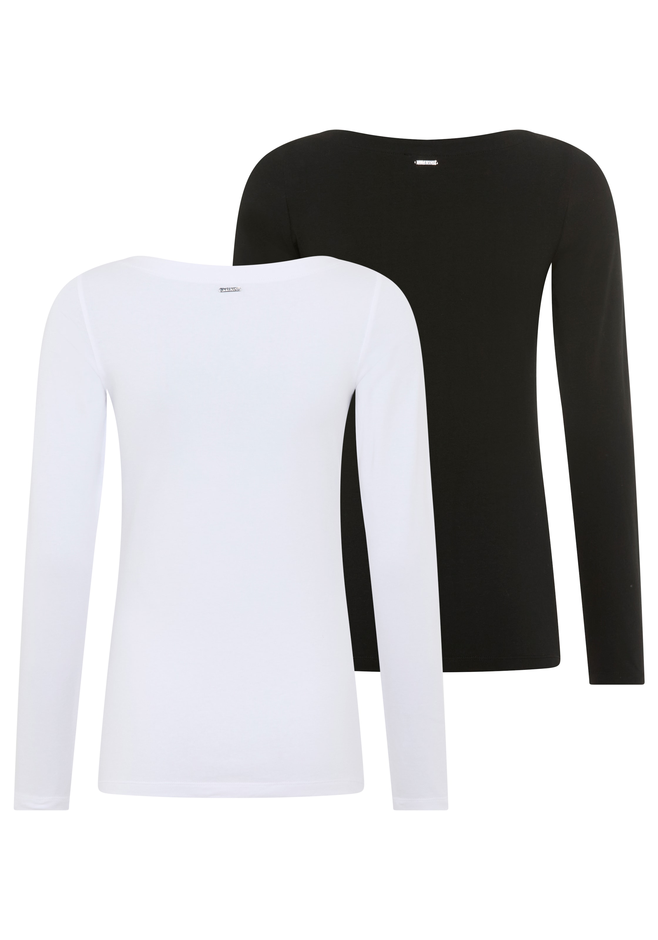 Laura Scott Longsleeve 2er-Pack,  Basic-Stil und Passform, mit U-Boot-Ausschnitt