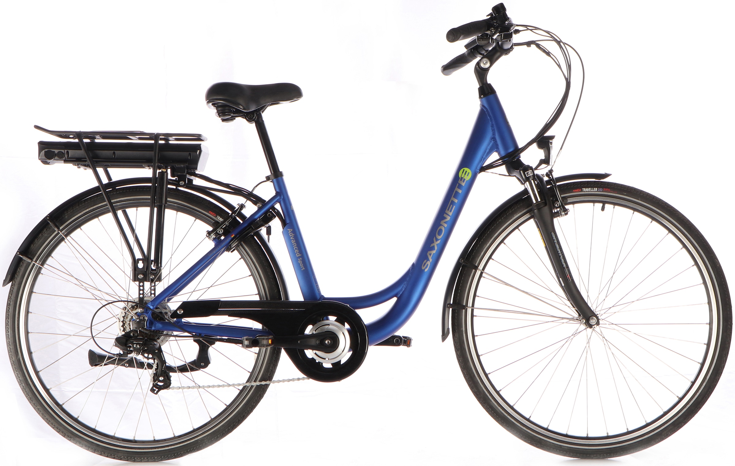 SAXONETTE E-Bike »Advanced Sport«, 7 Gang, Heckmotor 250 W, (mit Akku-Ladegerät), Pedelec, E-Bike für Damen u. Herren, Cityrad, integr. Rahmenschloss