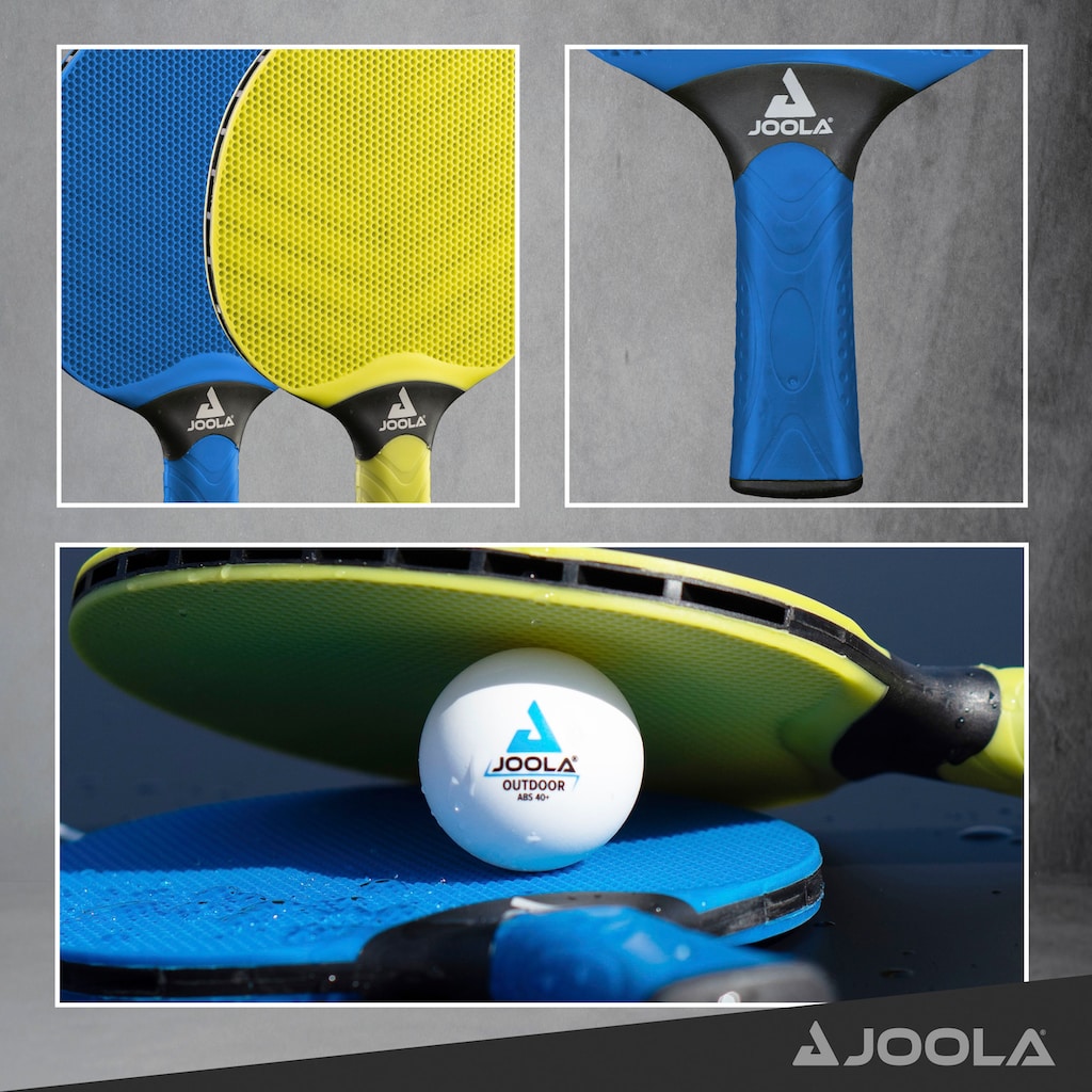 Joola Tischtennisschläger »VIVID Outdoor«, (Set, 6 tlg., mit Bällen-mit Schlägerhülle)