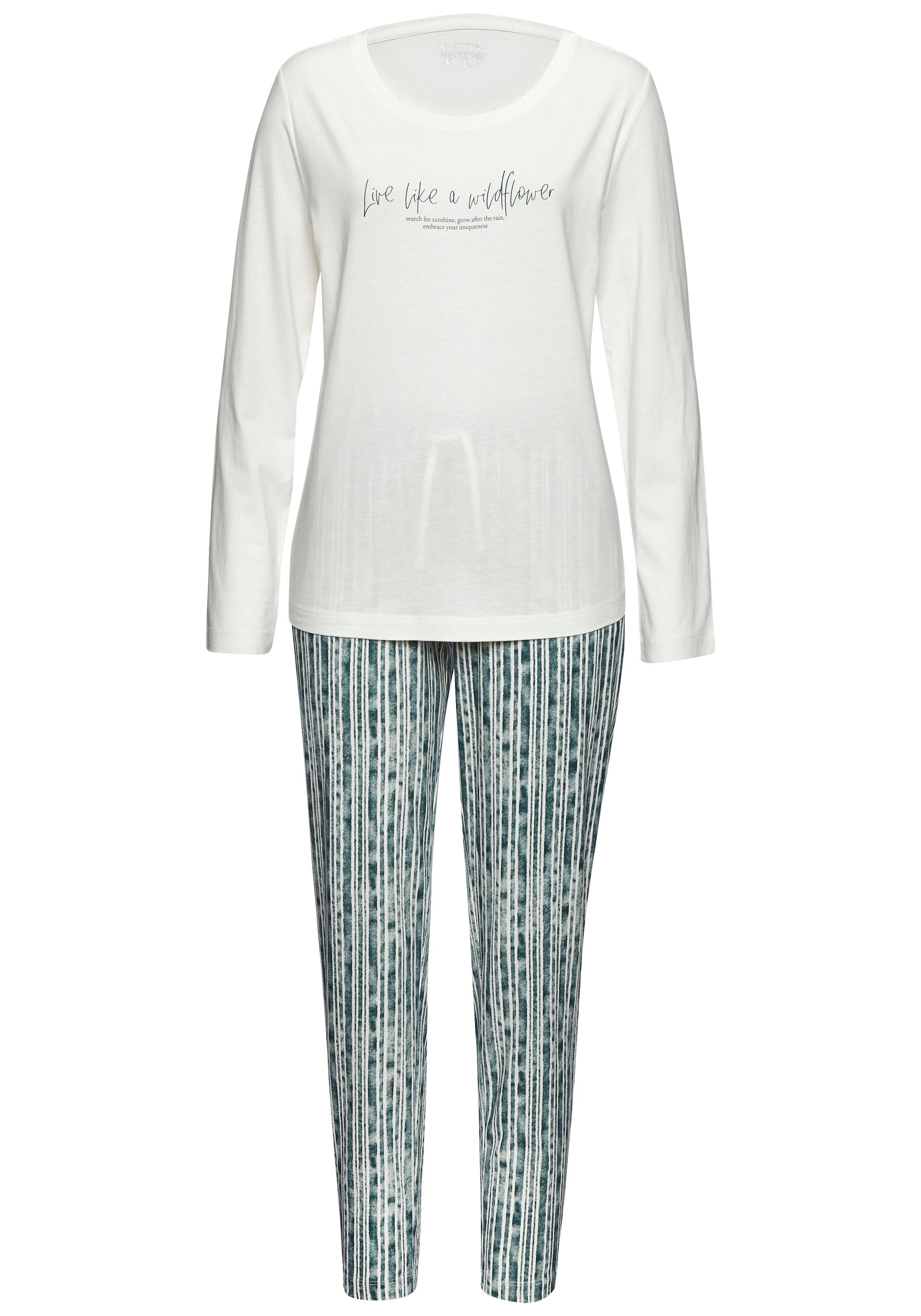Vivance Dreams Pyjama, (2 tlg.), Mit schönem Muster
