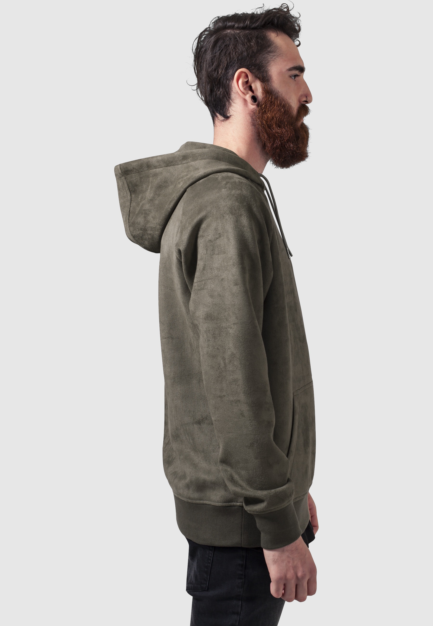 URBAN CLASSICS Sweatshirt »Urban Classics Herren Imitation Suede Hoody«, 1 Stk.

