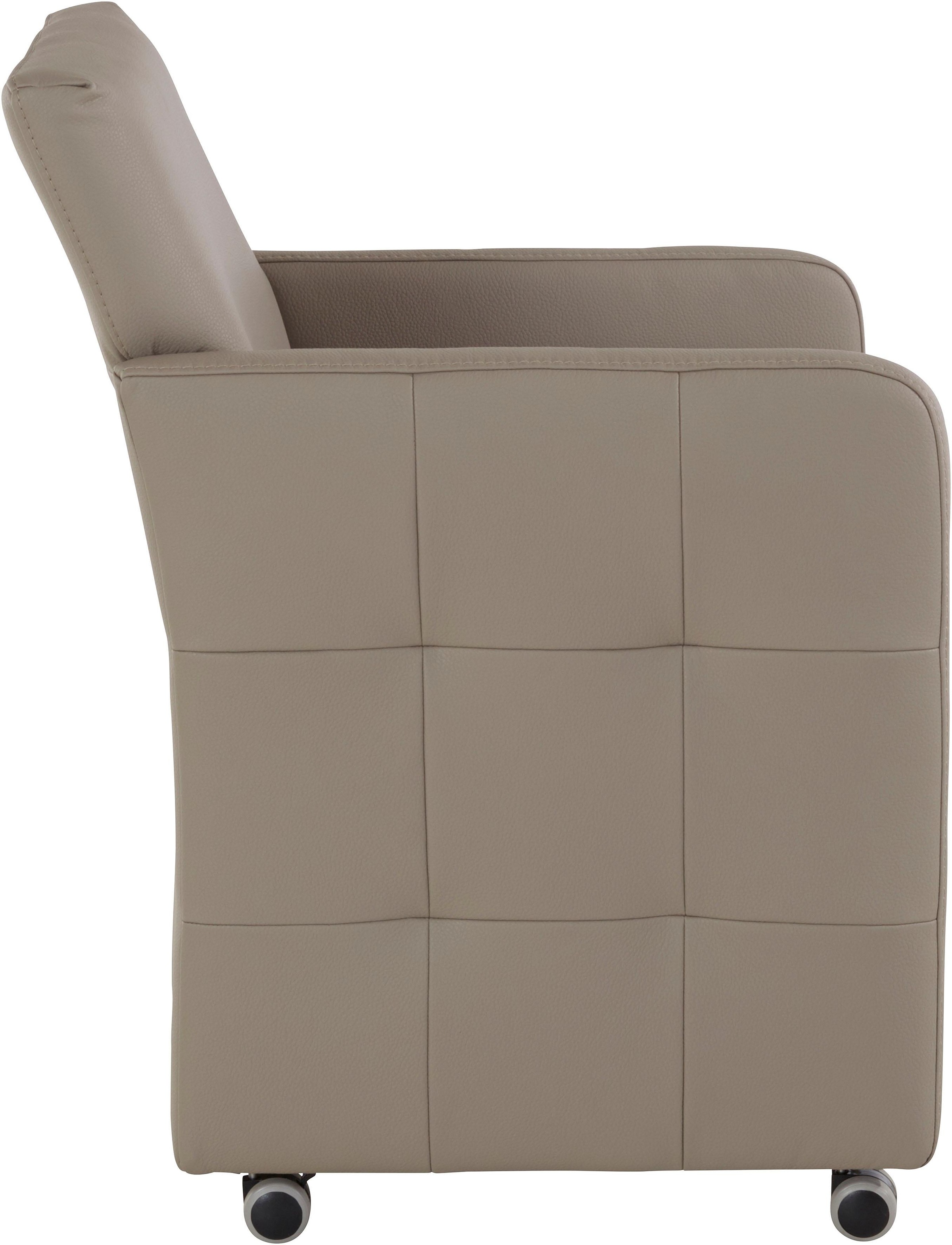 exxpo - sofa fashion Sessel »Barista Clubsessel auf Rollen, schmale Armlehnen, aktuelles Design«, bequem und komfortabel, Breite 61 cm