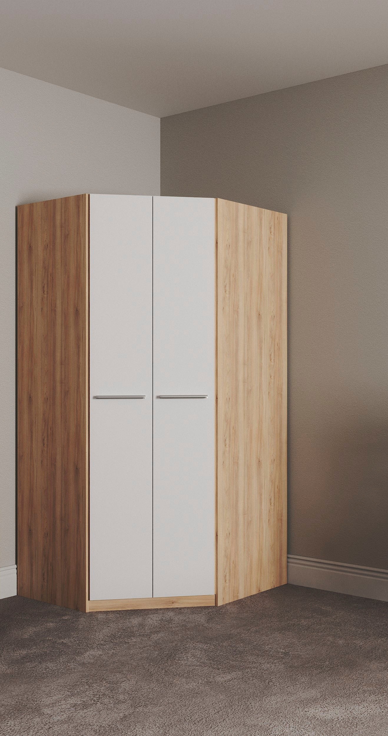 priess "Barcelona Kleiderschrank Ecklösung Raumwunder" in 2 Tiefen Schrank Eckschrank Garderobe