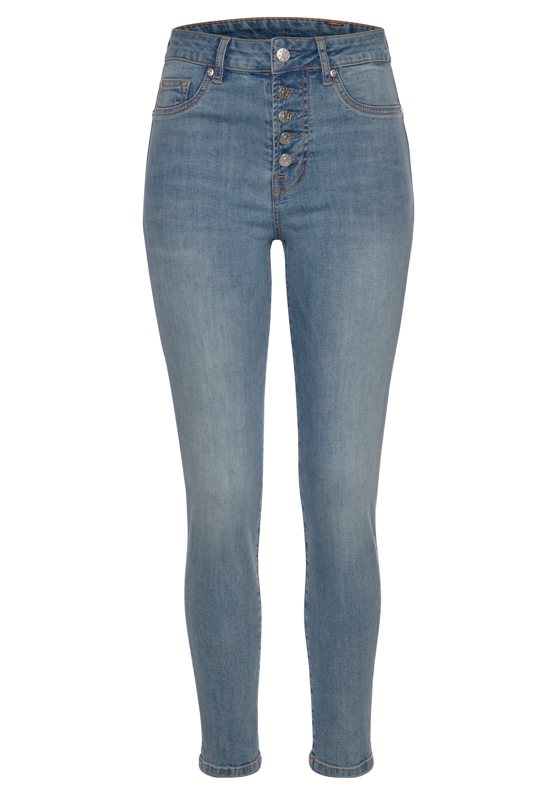 Buffalo High-waist-Jeans, mit modischer Knopfleiste, schmale Skinny-Jeans, günstig online kaufen