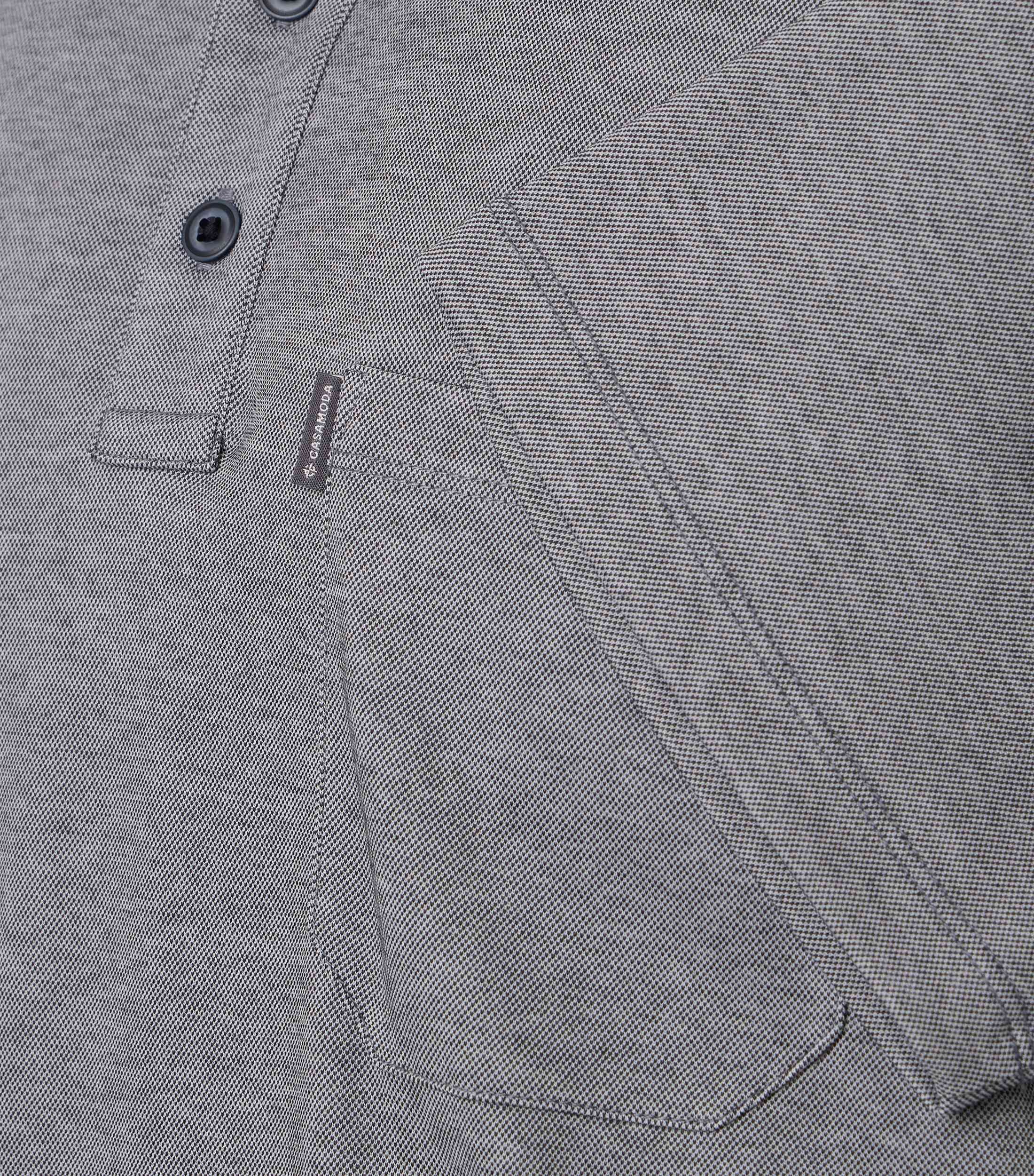 Poloshirt CASAMODA "CASAMODA Polo-Shirt uni", Damen, Gr. 3XL, grau, 55% Baumwolle, 45% Polyester, Shirts 3