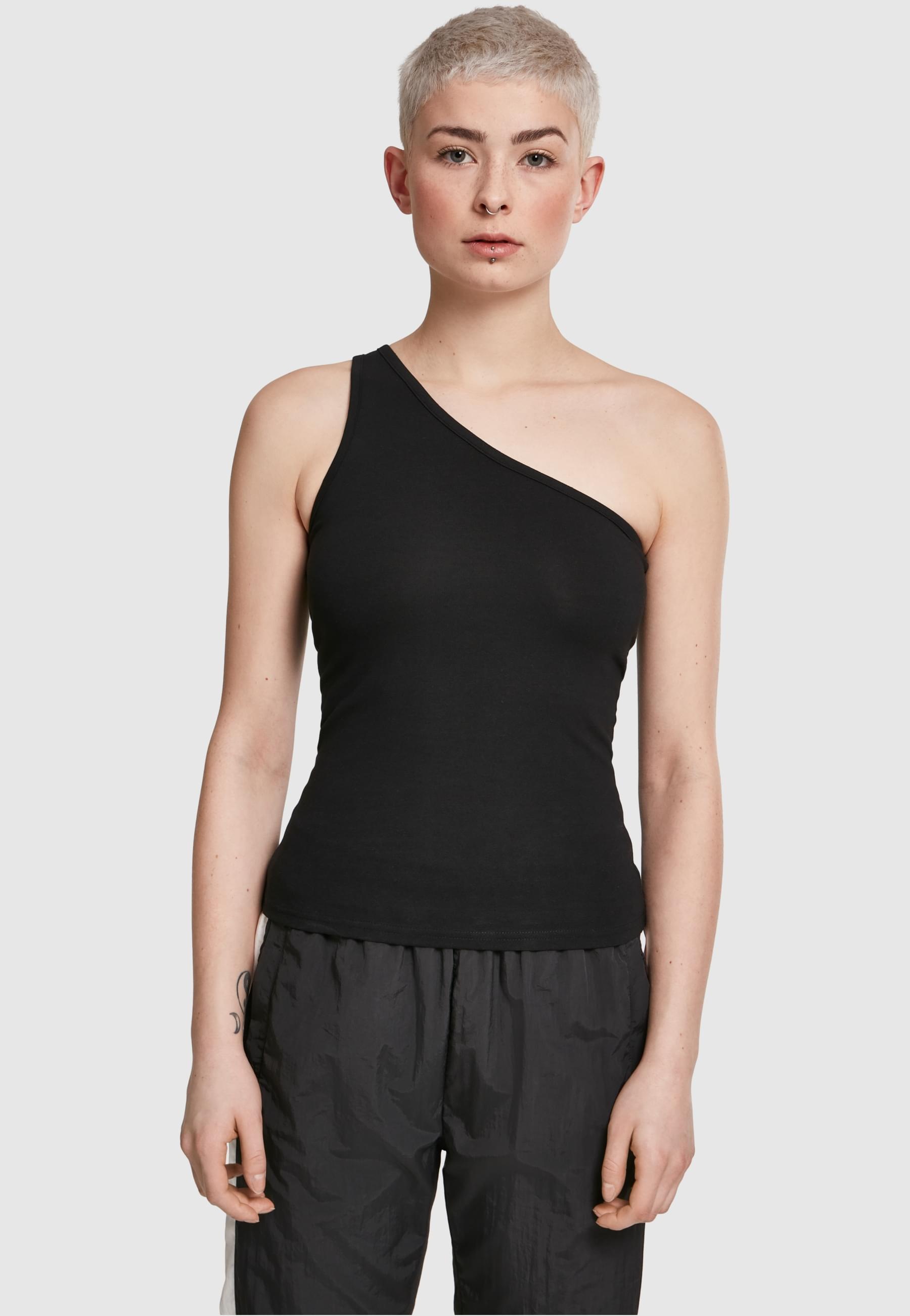 URBAN CLASSICS Muskelshirt »Urban Classics Damen Ladies Asymmetric Top«, (1 tlg.)