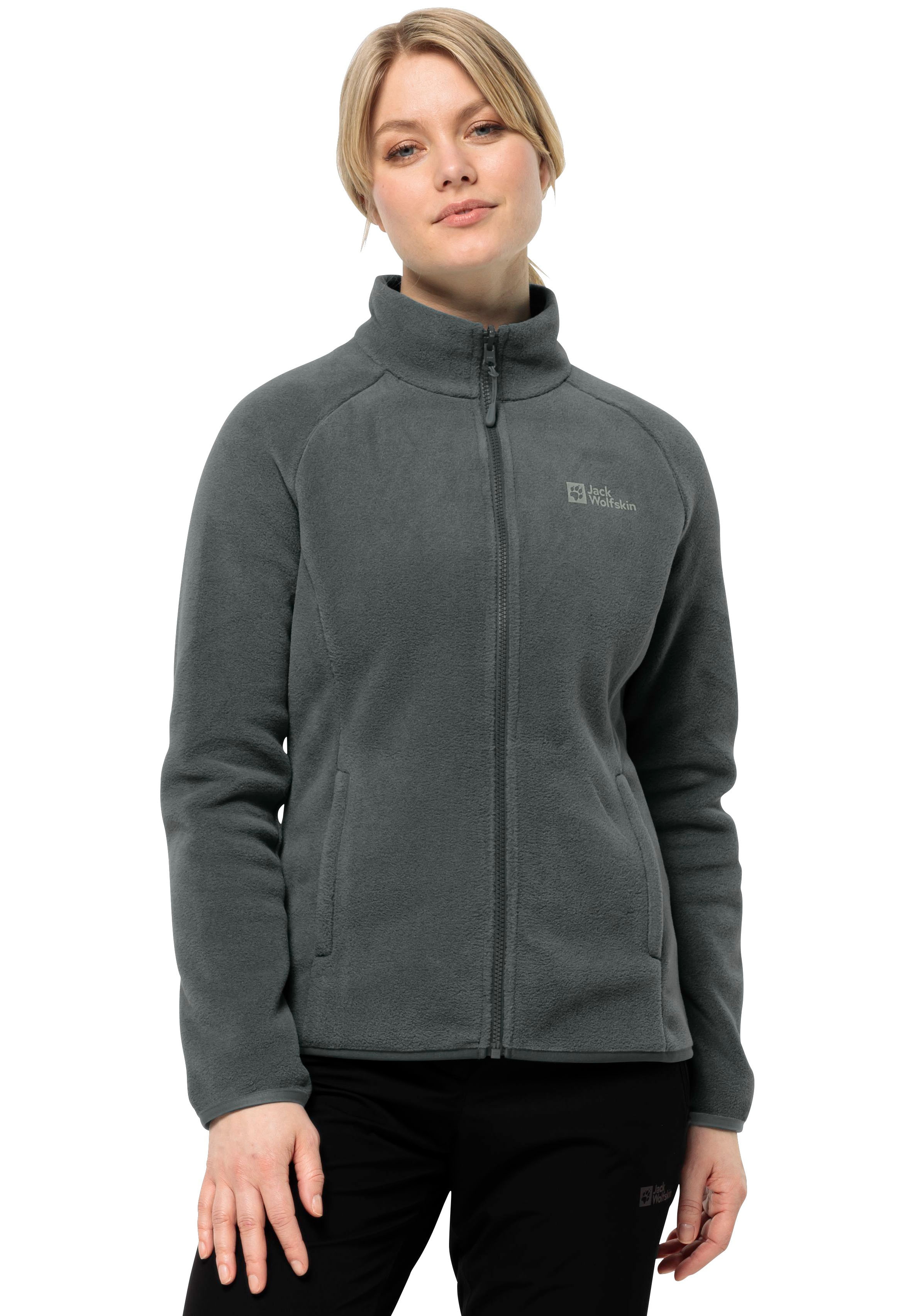 Jack Wolfskin Fleecejacke "MOONRISE FZ W" mit Stehkragen, atmungsaktiv, leicht