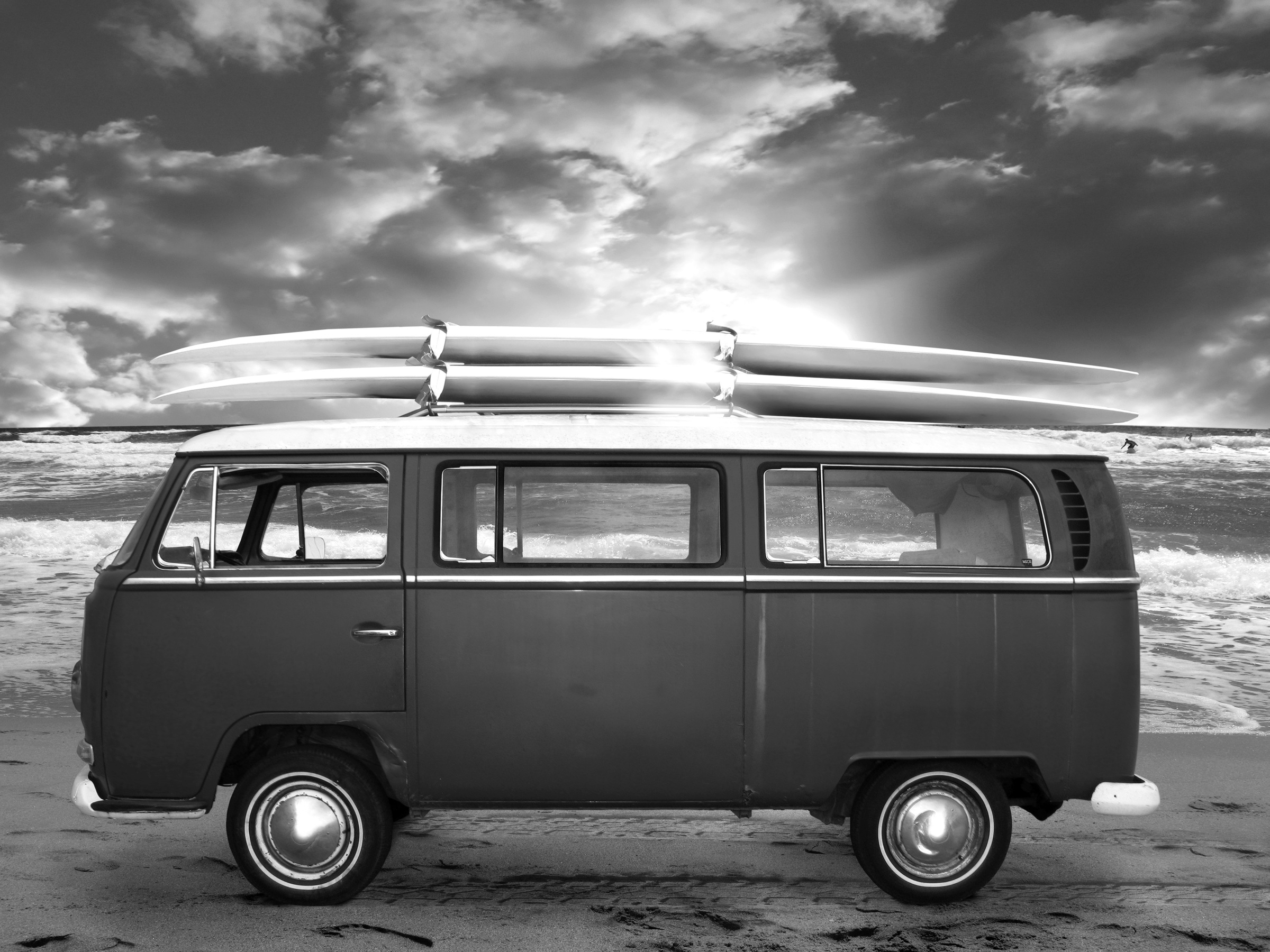 Papermoon Fototapete "Auto Schwarz & Weiß"