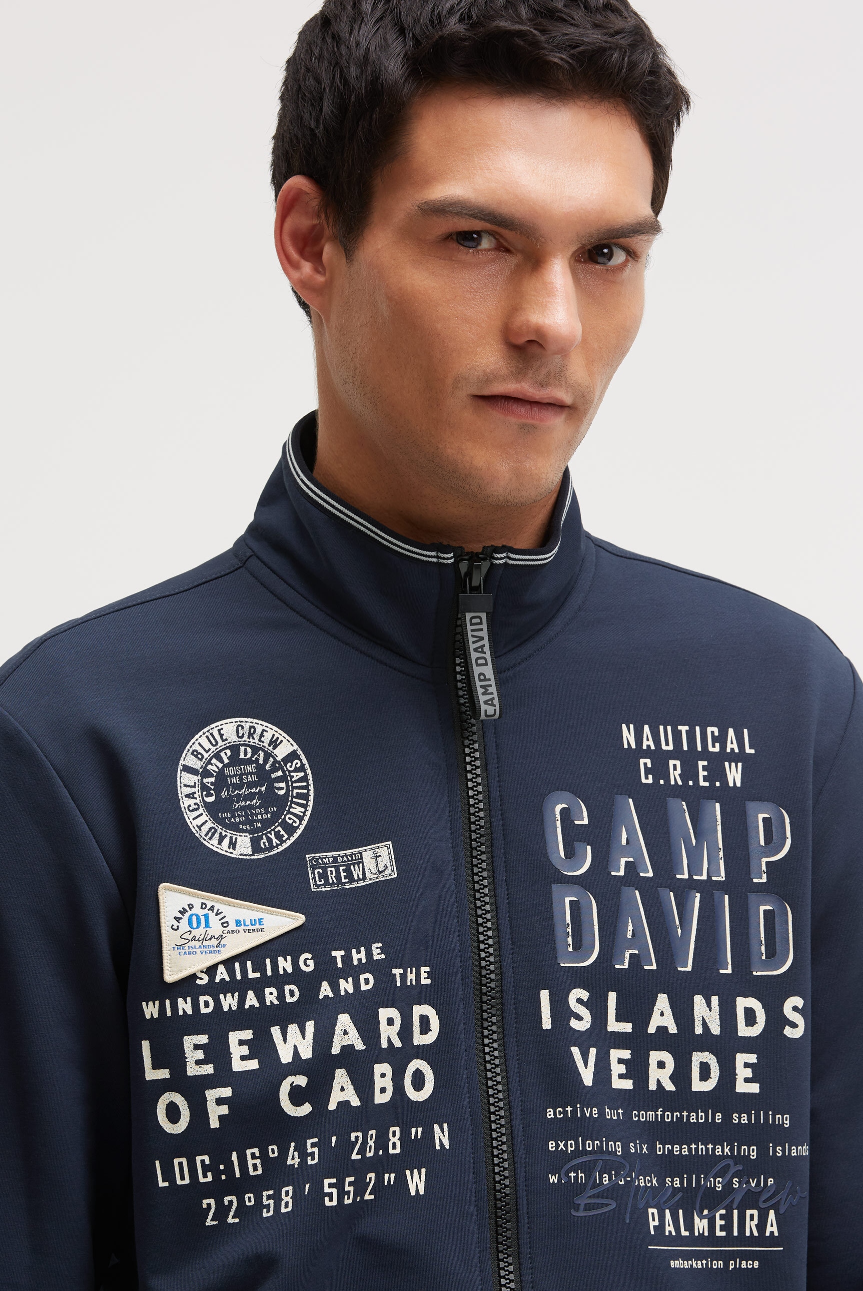 CAMP DAVID Sweatjacke mit reflektierenden Details