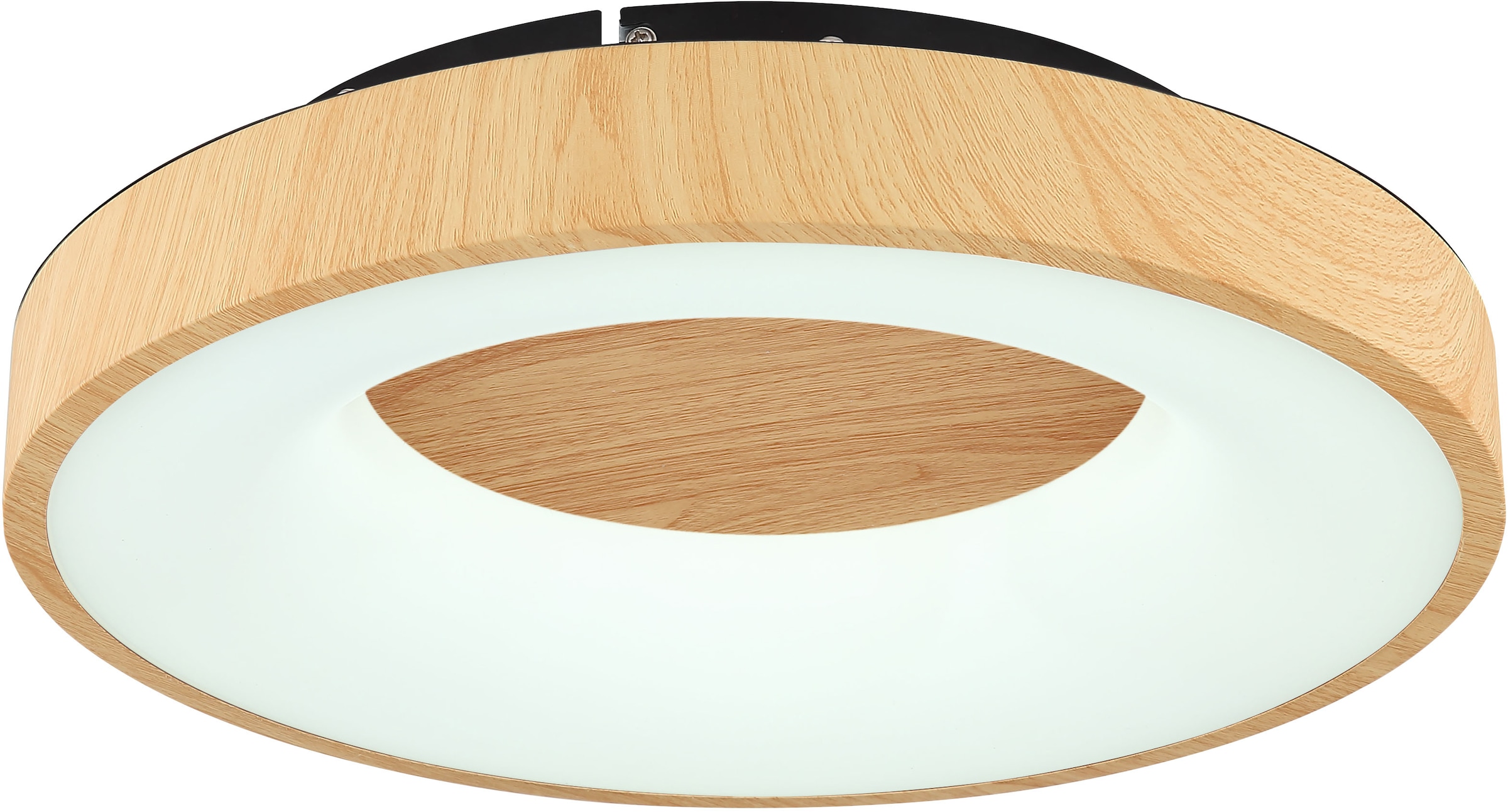 GLOBO LIGHTING LED Deckenleuchte »JOLLI«, Leuchtmittel LED-Modul | LED fest integriert, Deckenlampe/holzoptik/rund/Wohnzimmer/Schlafzimmer/CCT 2700-6000K