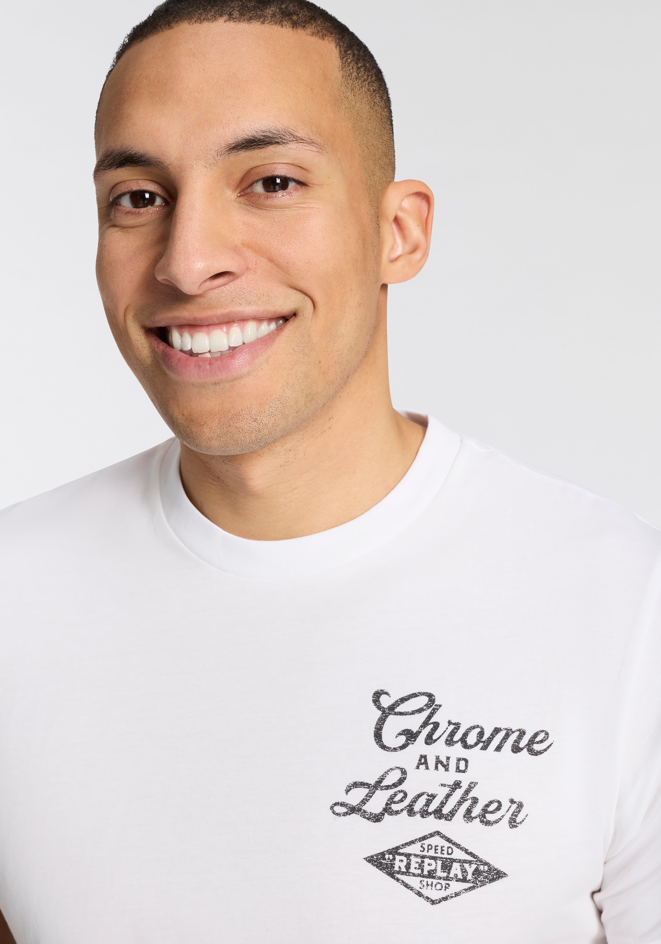 Thumbnail - Replay T-Shirt mit Print, Rundhalsausschnitt