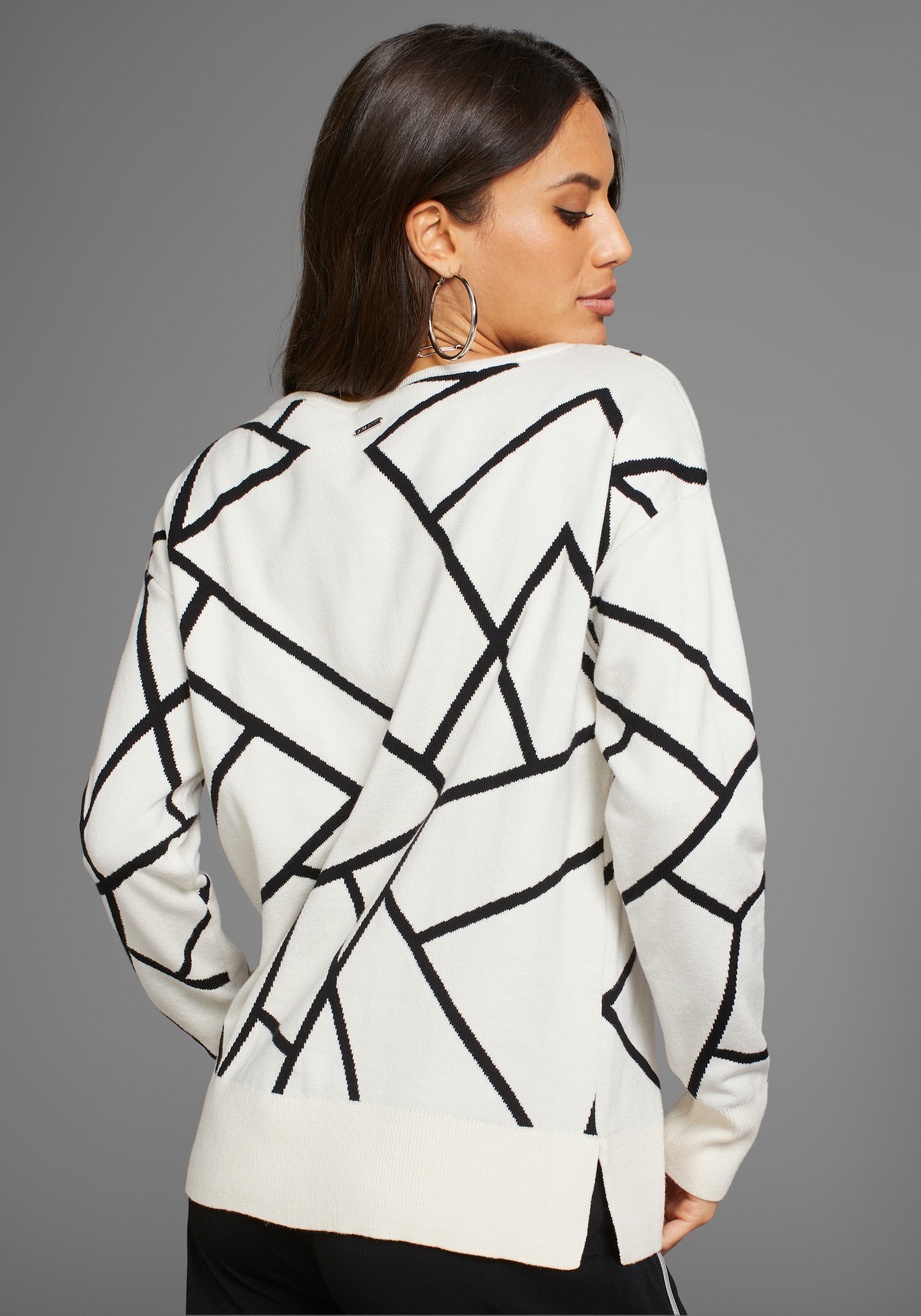Laura Scott Jacquardpullover, mit Rundhalsausschnitt und modischem Muster günstig online kaufen