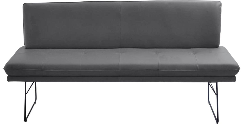 Polsterbank K+W KOMFORT & WOHNEN, grau (asphalt), B:172cm H:87cm T:65cm, Sitzbänke, Polsterbank, Polsterbank in Spitzkissenoptik, Sitzsteppung, in 2 Größen wählbar