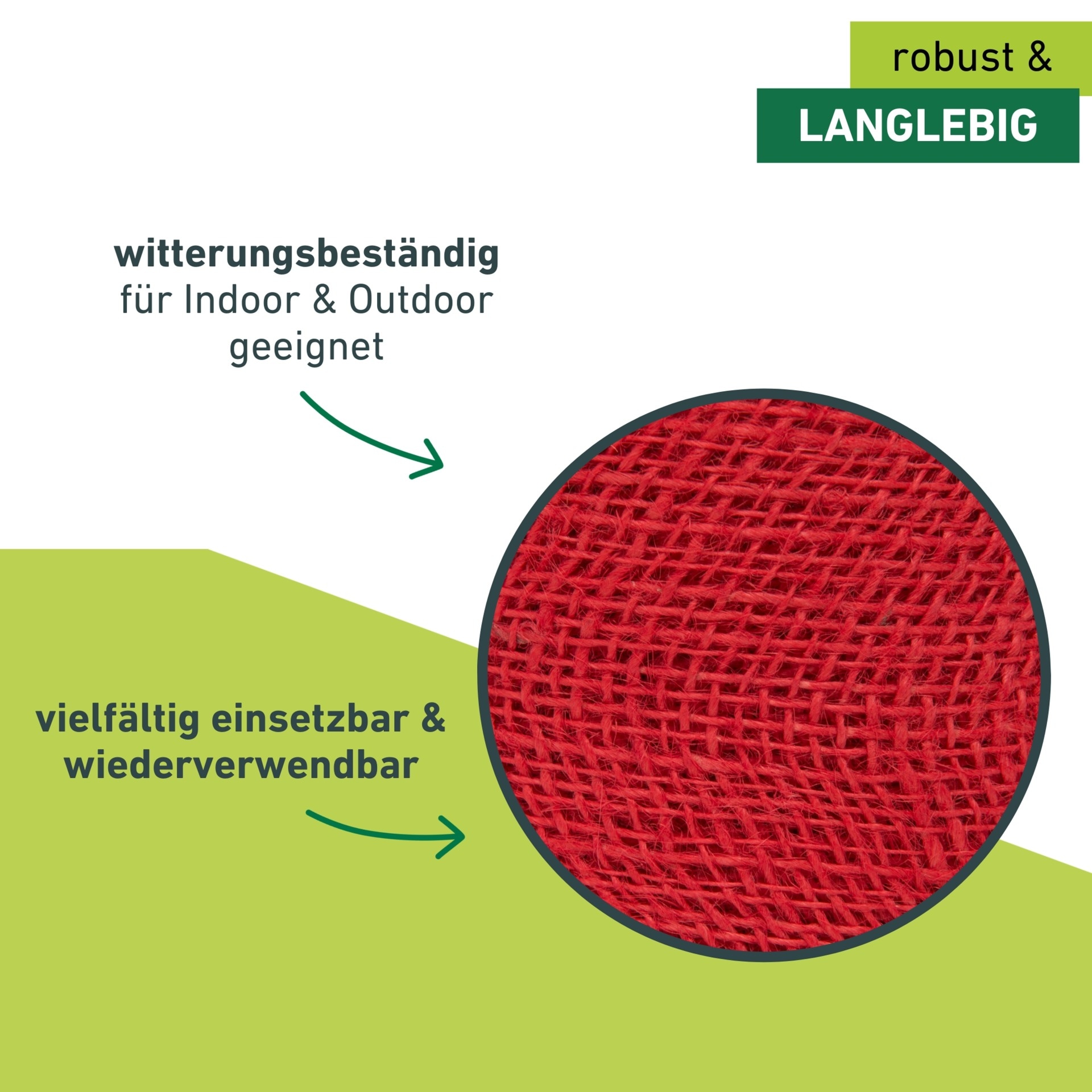 Windhager Pflanzschnur »Pflanzenbinder aus Jute, Gartenschnur und Bastelschnur« Pflanzendraht, Indoor, Outdoor, 10 x 25 cm, rot