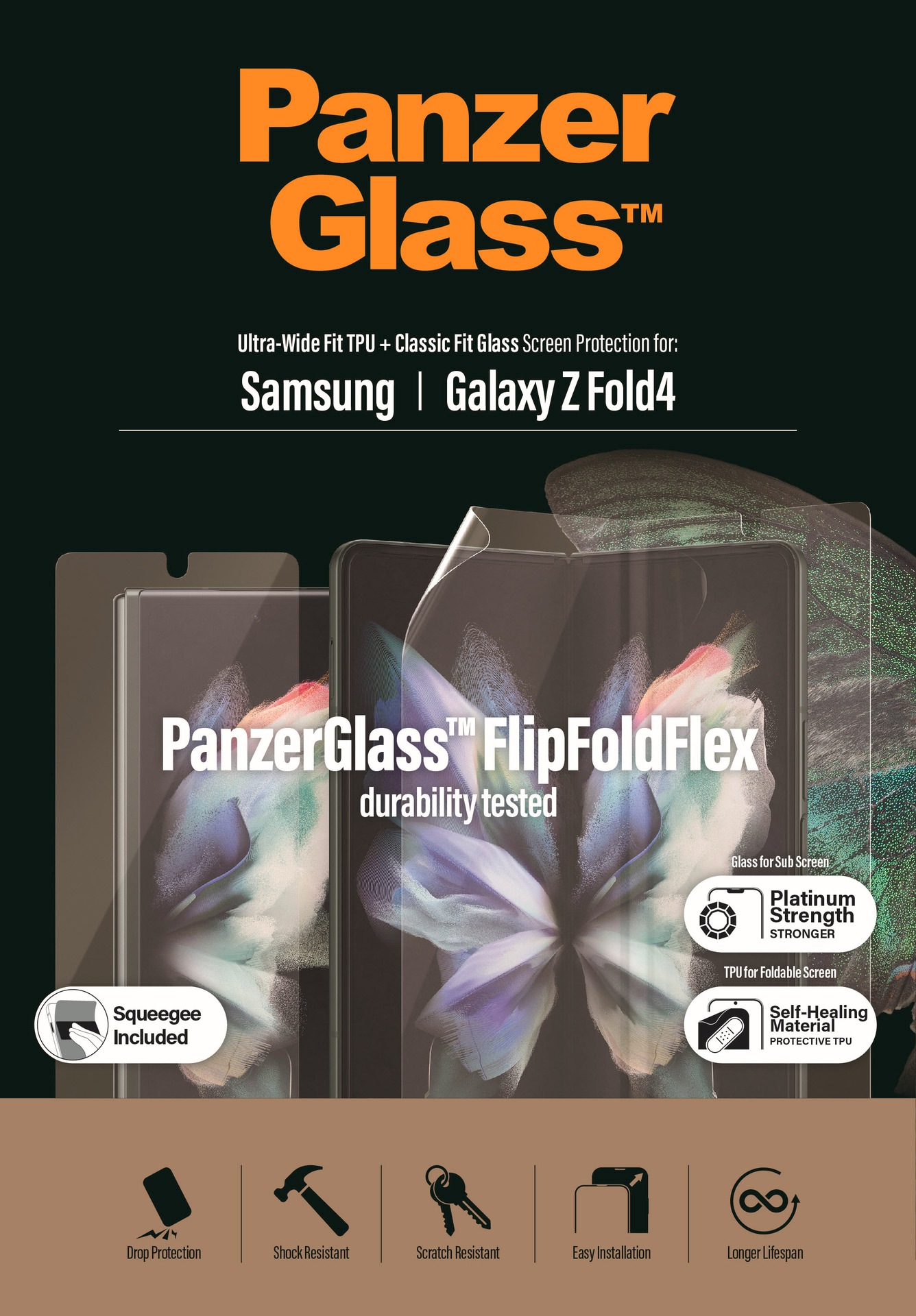 PanzerGlass Displayschutzglas »Screen Protector Ultra Wide Fit«, für Samsung Galaxy Z Fold4 5G-Samsung Galaxy Z Fold5, passend für Samsung Galaxy Z Fold4 5G, Z Fold5