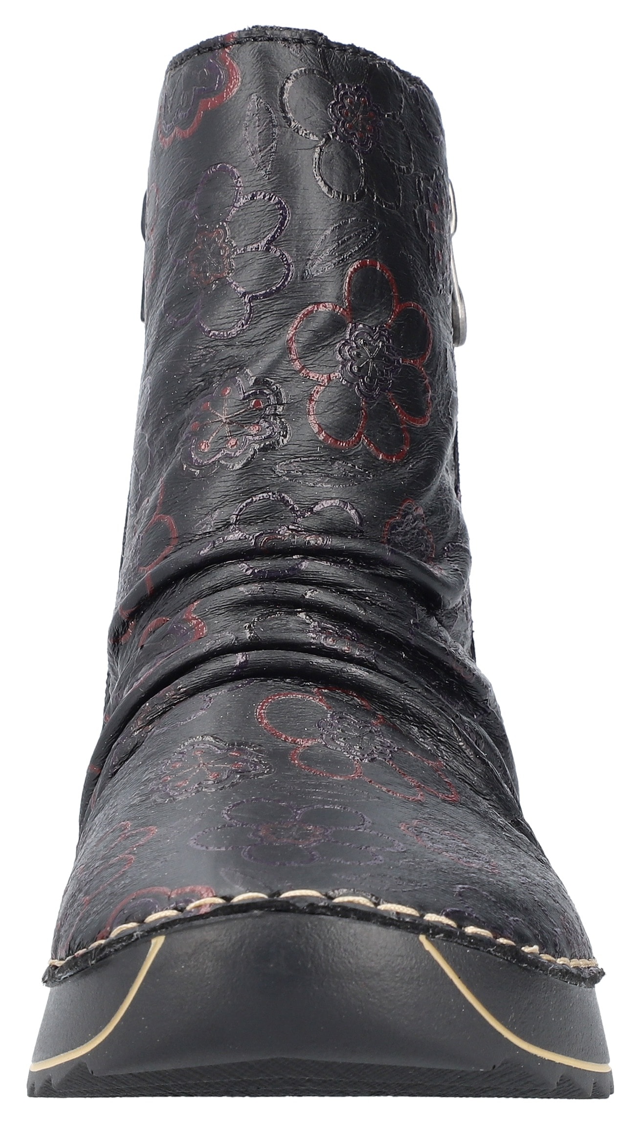Rieker Winterboots, Plateaustiefelette, Print-Boots mit Außenreißverschluss