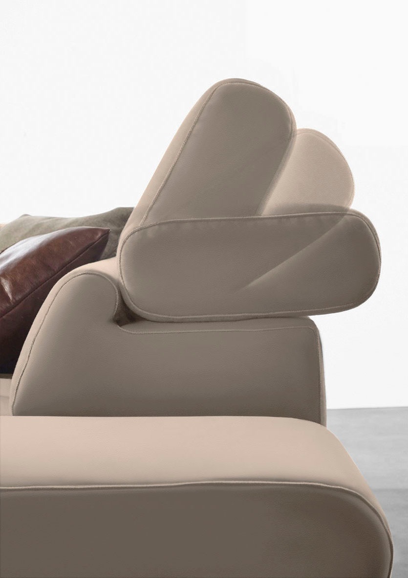 W.SCHILLIG Ecksofa »finn, Designsofa mit tollem Sitzkomfort, bequem, L-Form«, German Design Award 2016, Fußgestell Nussbaum natur, Breite 281 cm