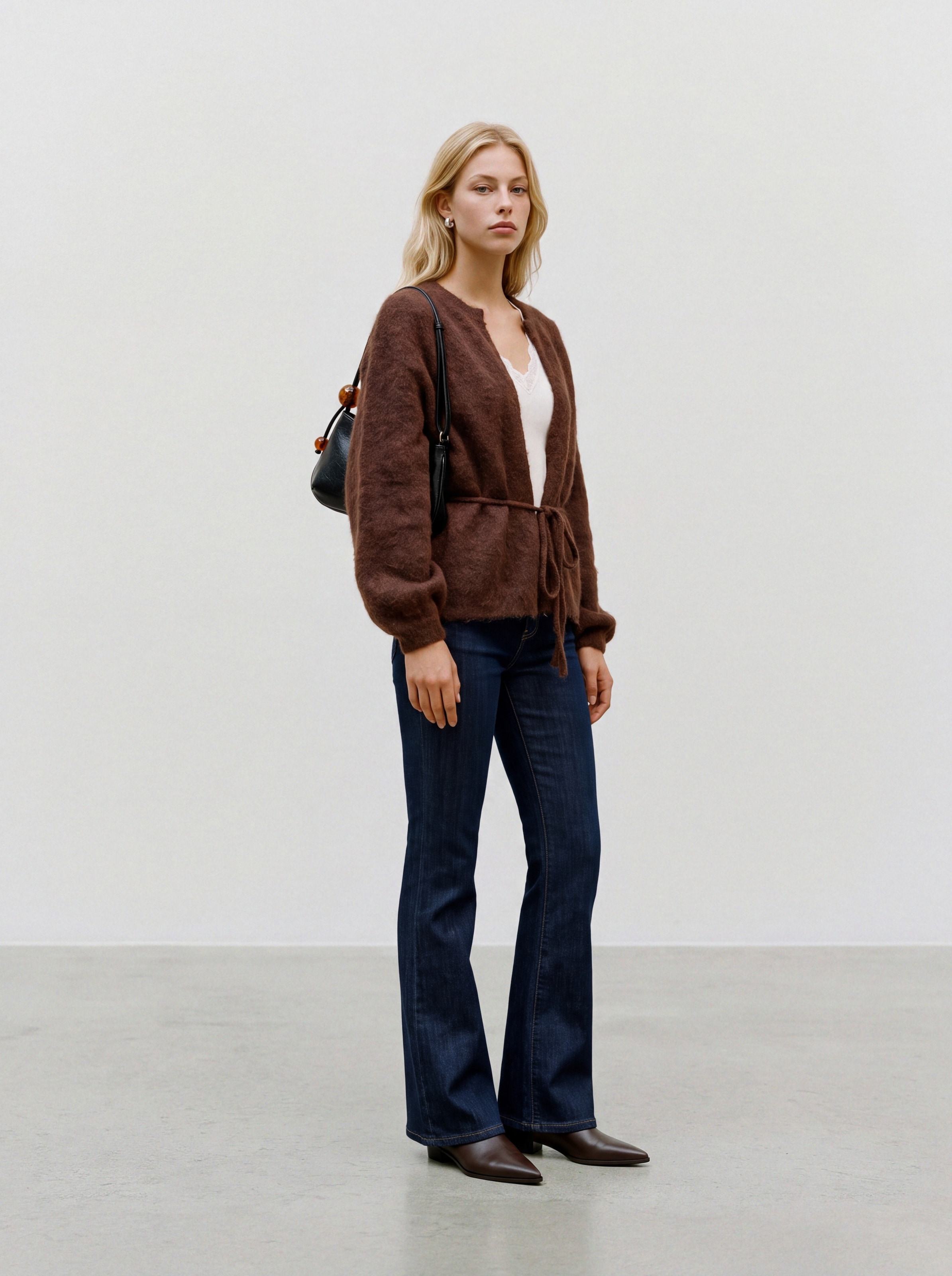 Vero Moda Strickjacke »VMBERRY LS O-NECK TIE CARDIGAN NOOS« Materialmix
