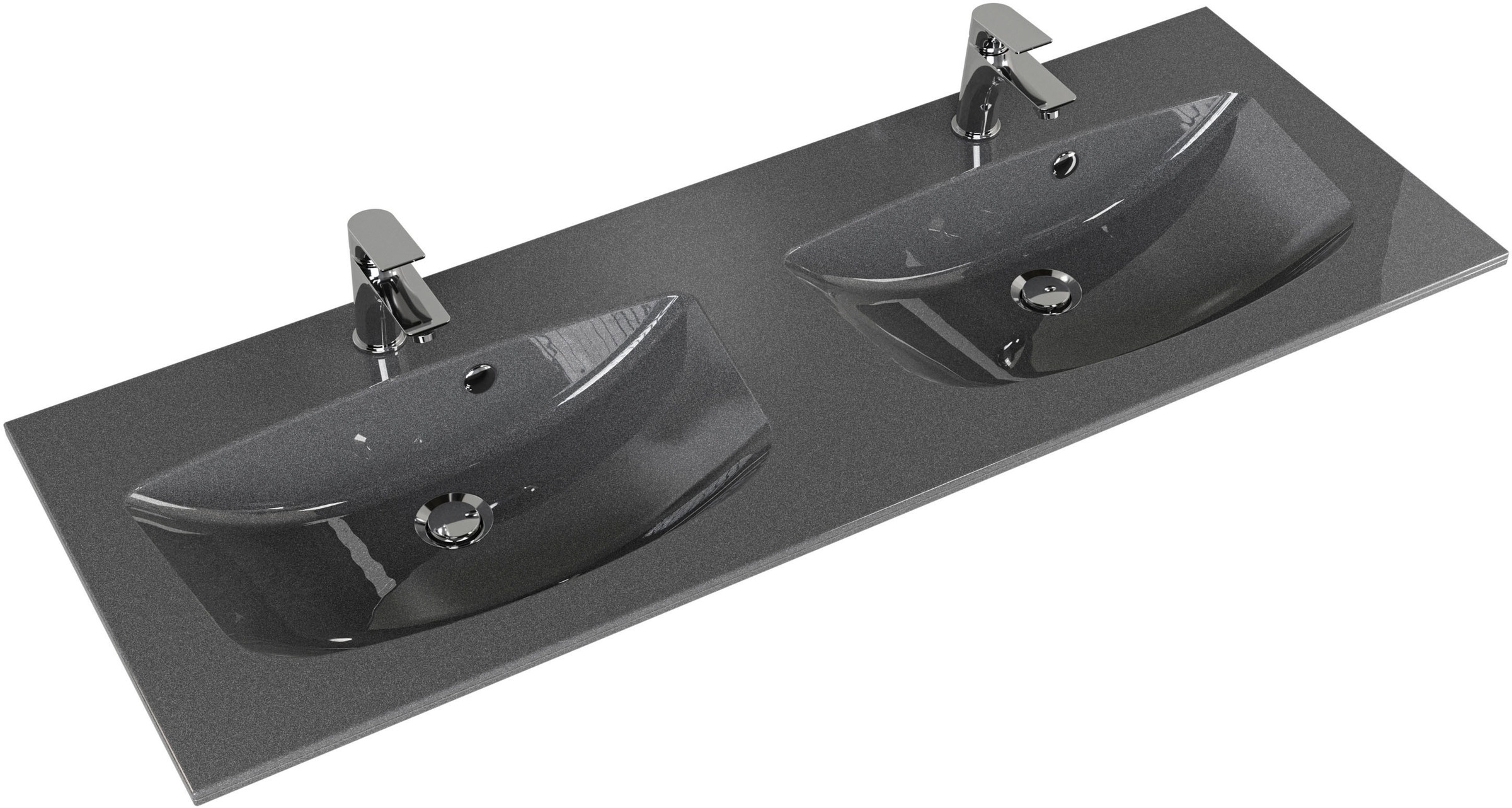 Saphir Badmöbel-Set »Serie 6025 2-teilig Mineralmarmor-Waschtisch mit LED-Spiegelschrank«, (2 St.), Waschplatz 132cm breit, 4 Schubladen, 2 Spiegel-Türen, inkl Türdämpfer