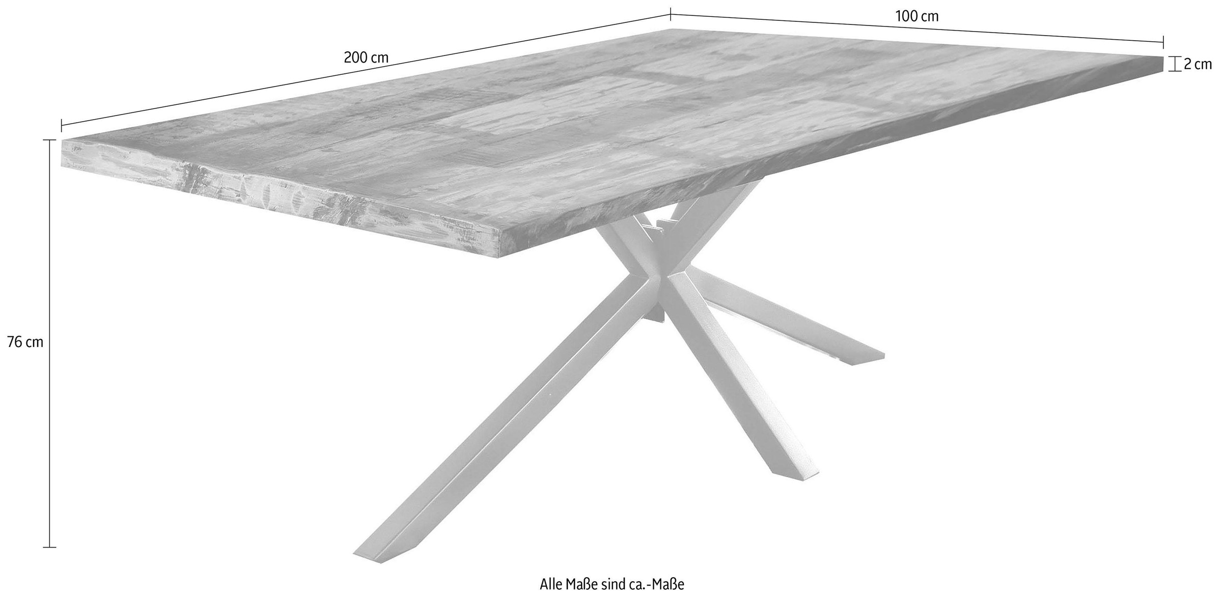 SIT Esstisch »Tops&Tables«, mit Tischplatte aus Altholz mit Farbresten