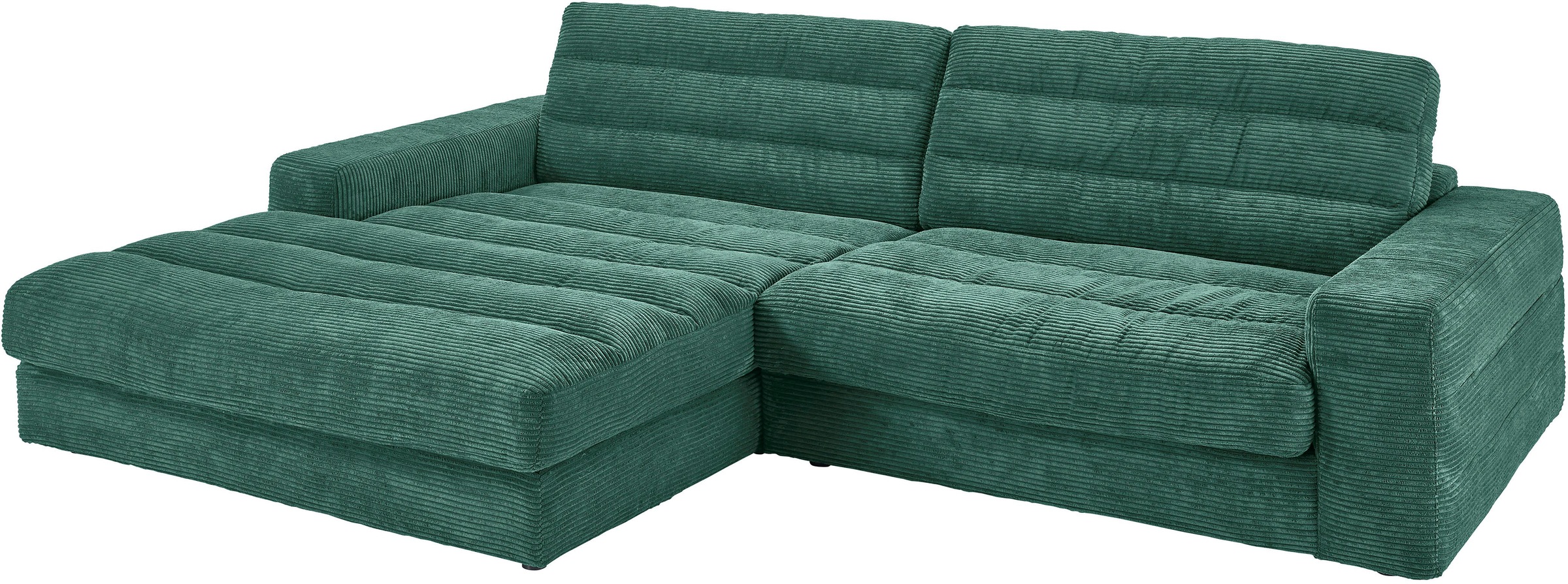 3C Candy Ecksofa »Stripes Mega-Sofa, bequem und komfortabel, L-Form«, Lose Rückenkissen, mit feiner Quersteppung, Cord-Bezug
