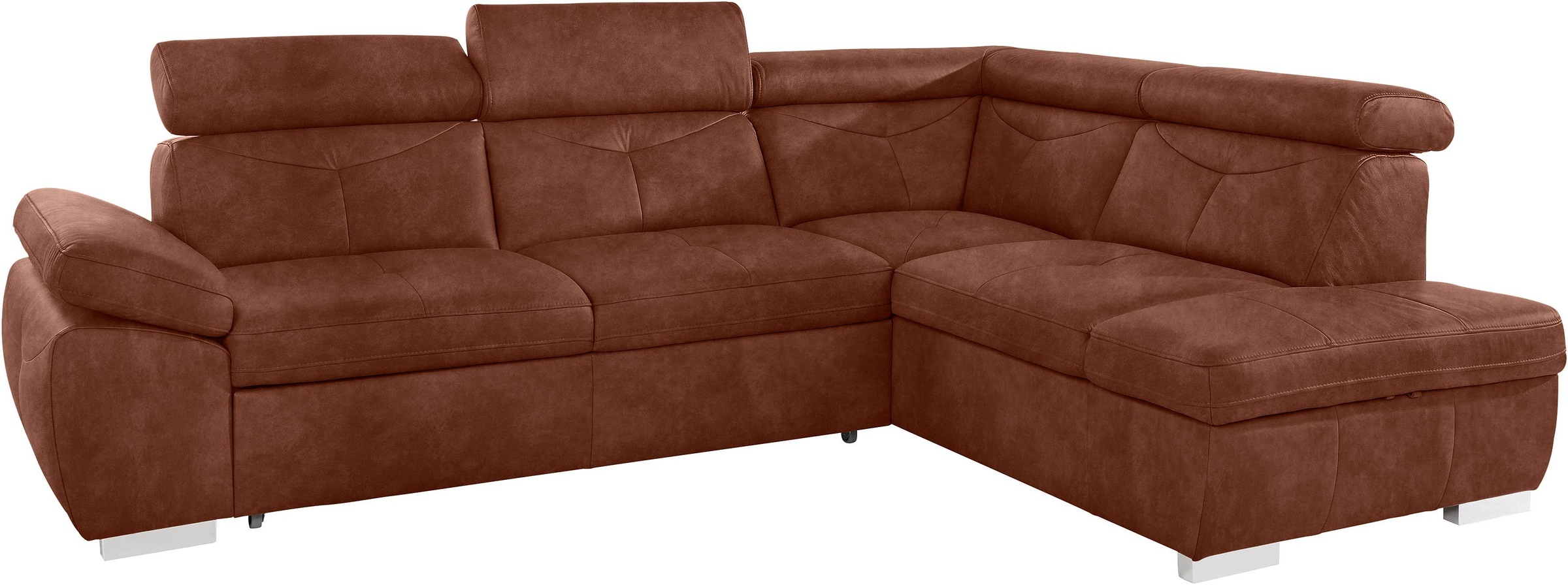 exxpo - sofa fashion Ecksofa »Spring, super bequem und komfortabel mit Armteil- und Kopfteilfunktion«, wahlweise mit Bettfunktion und Bettkasten, L-Form