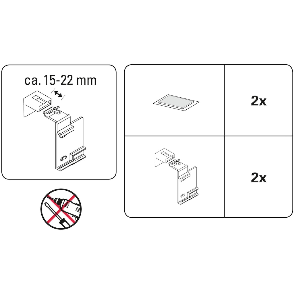 GARDINIA Klebe-/Klemmset »Easyfix Rollo Klebe- und Klemmset«, (Set, 1 St.)