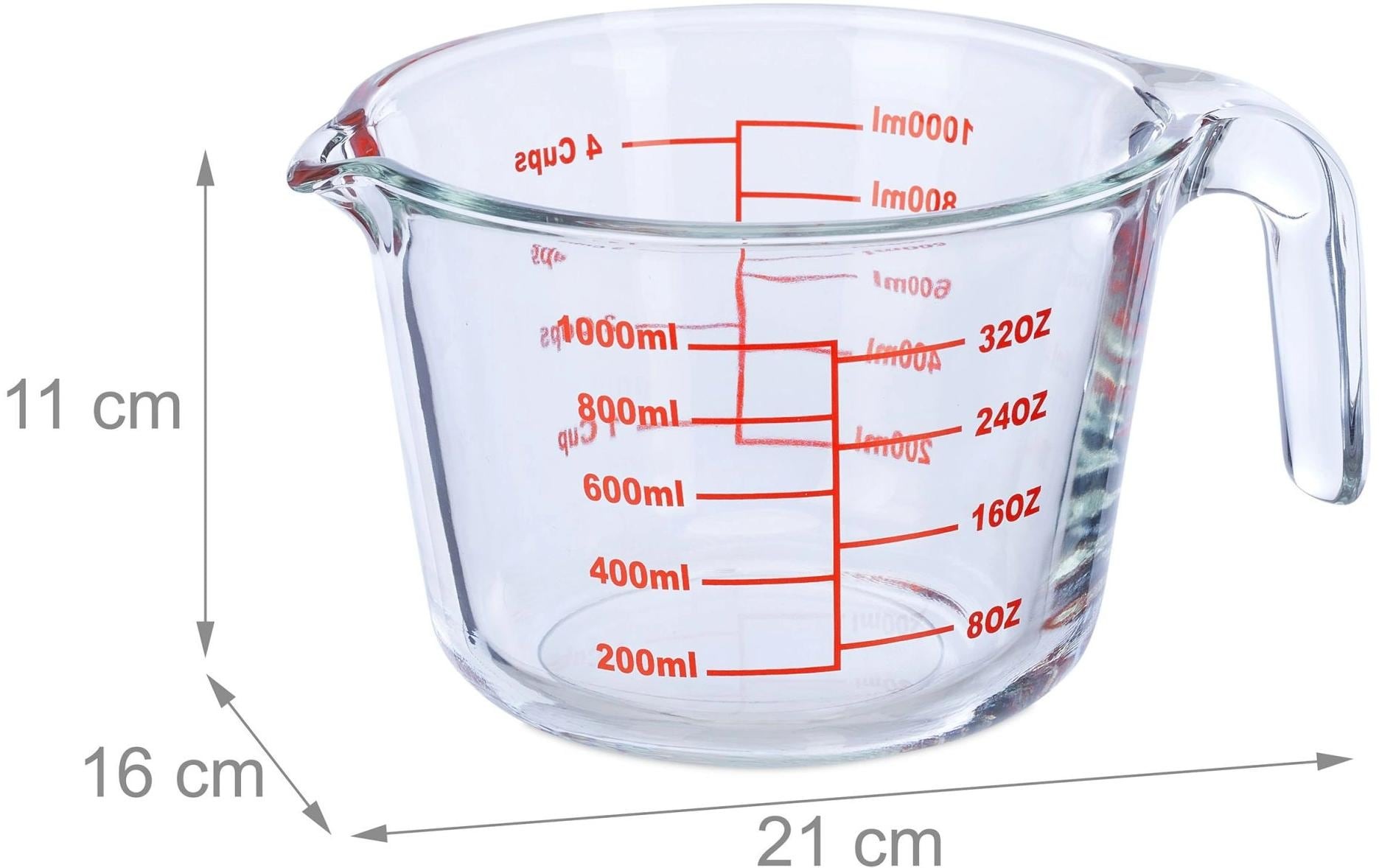 relaxdays Messbecher »1 l« Glas 1 Stk. tlg.