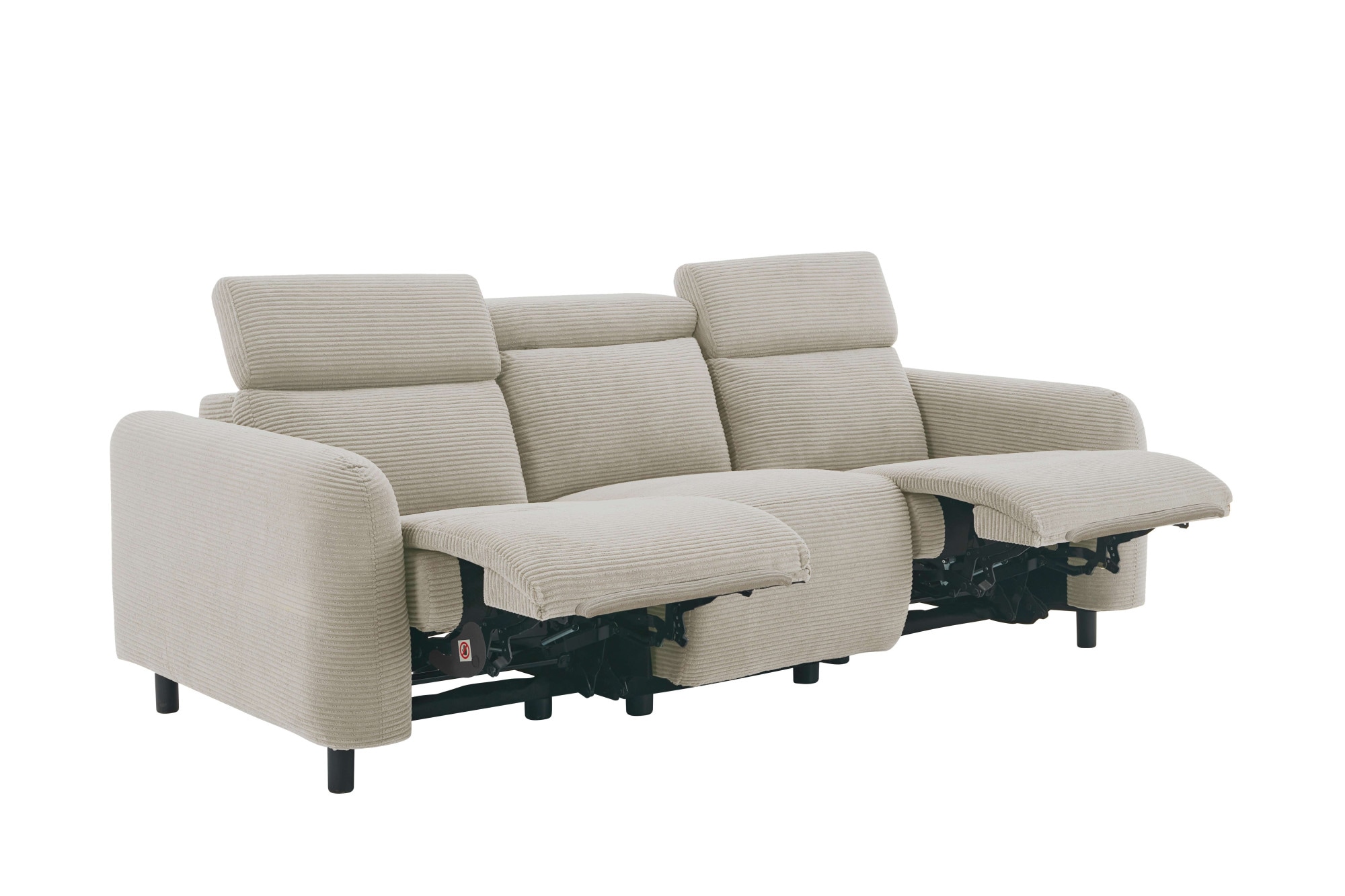 Home affaire 3-Sitzer »SKAANE in Cord, Sofa mit manueller u. elektrischer Relaxfunktion«, Relax-Funktion in 2 Sitzen, Kopfteilverstellung, Federkernpolsterung