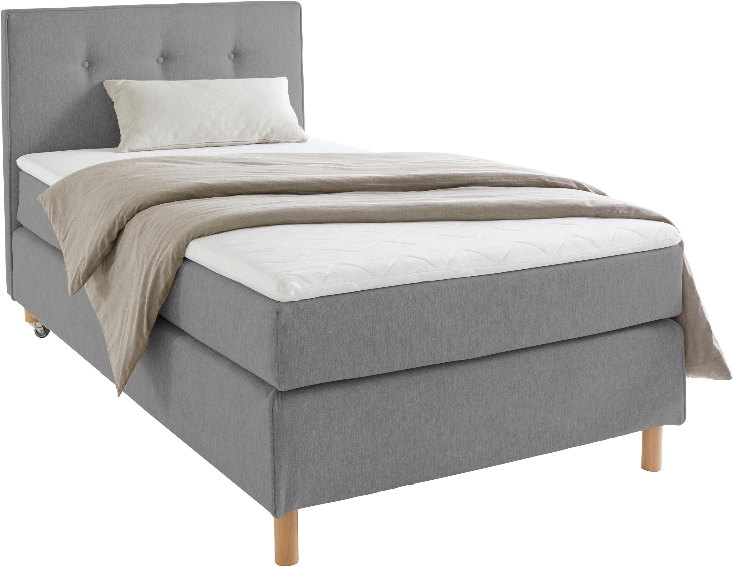 Home affaire Boxspringbett »Heimatblick 100x200cm beliebig erweiterbar zu Doppel- und Familienbett«, Einzelbett, Hotelbett erhältlich in H2,H3 & H4