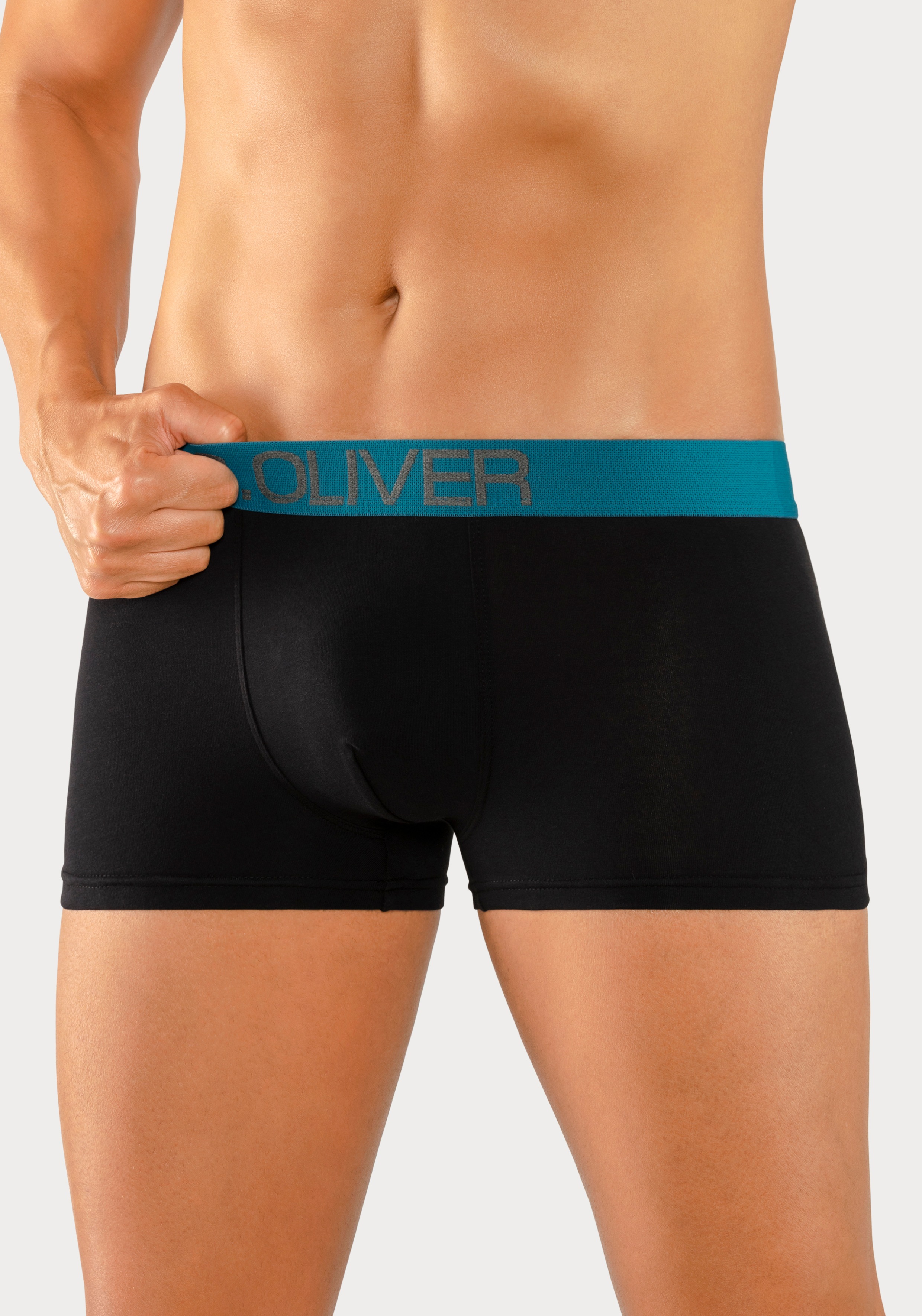 Thumbnail - s.Oliver Hipster Packung, 4 Stk. tlg., knapp sitzende Boxershorts für Herren aus Baumwoll-Mix