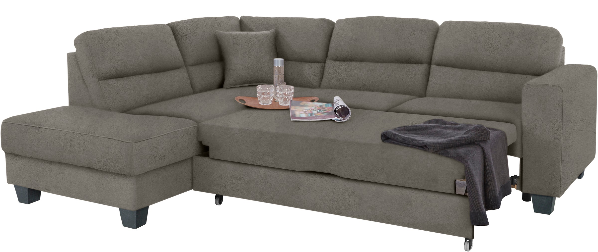 TRENDMANUFAKTUR Ecksofa »Chamber, L-Form«, inklusive einer Kopfstütze, wahlweise mit Schlaffunktion