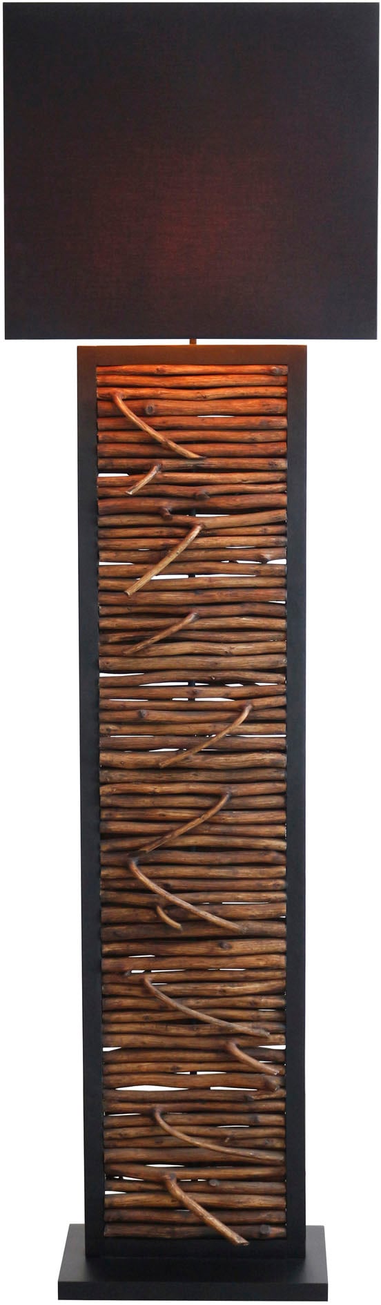 SALESFEVER Stehlampe "Nabor", 1, H: 163cm, 1 Stk., schwarz, Wohnzimmer, Leuchten, handgefertigt, Schirm gold von innen