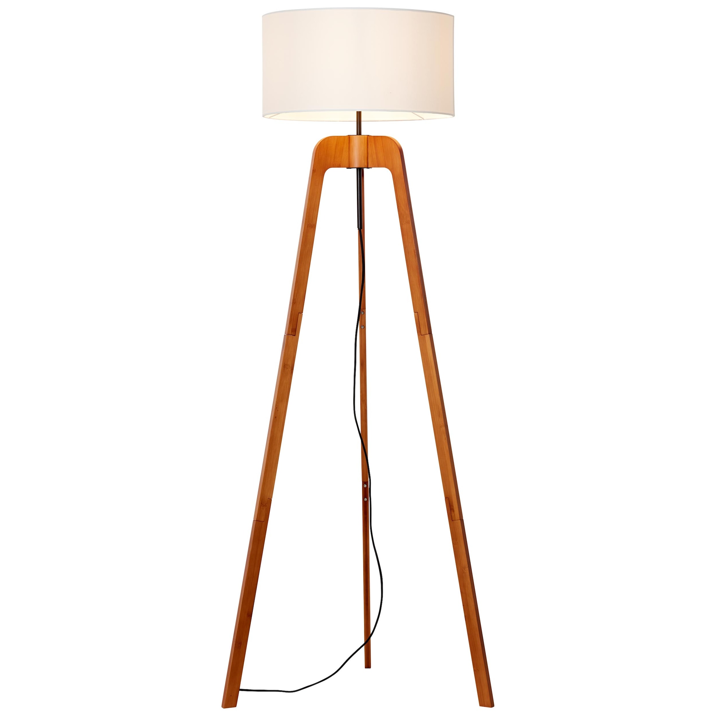 Brilliant Stehlampe »Nola«, 1 flammig-flammig, Höhe, 66 BAUR holz E27, Ø 148 | cm, Bambus/Textil, 1 cm x dunkel/weiß