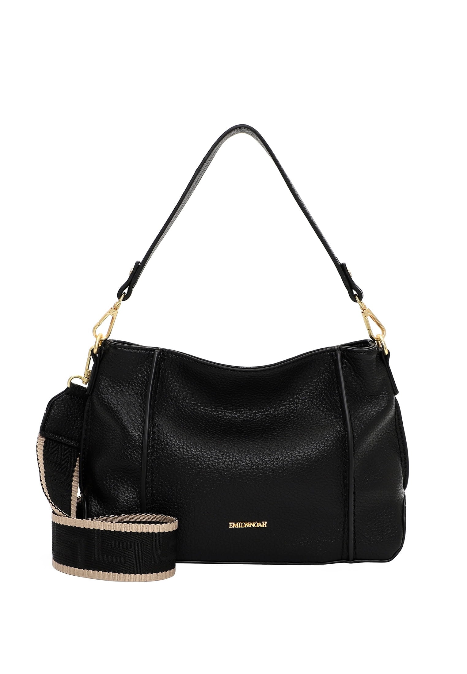 Beuteltasche EMILY & NOAH "Beutel E&N Julie", Damen, Gr. B/H/T: 35cm x 20cm x 10cm 0, schwarz (schwarz 100), Polyurethan, Taschen Beuteltasche