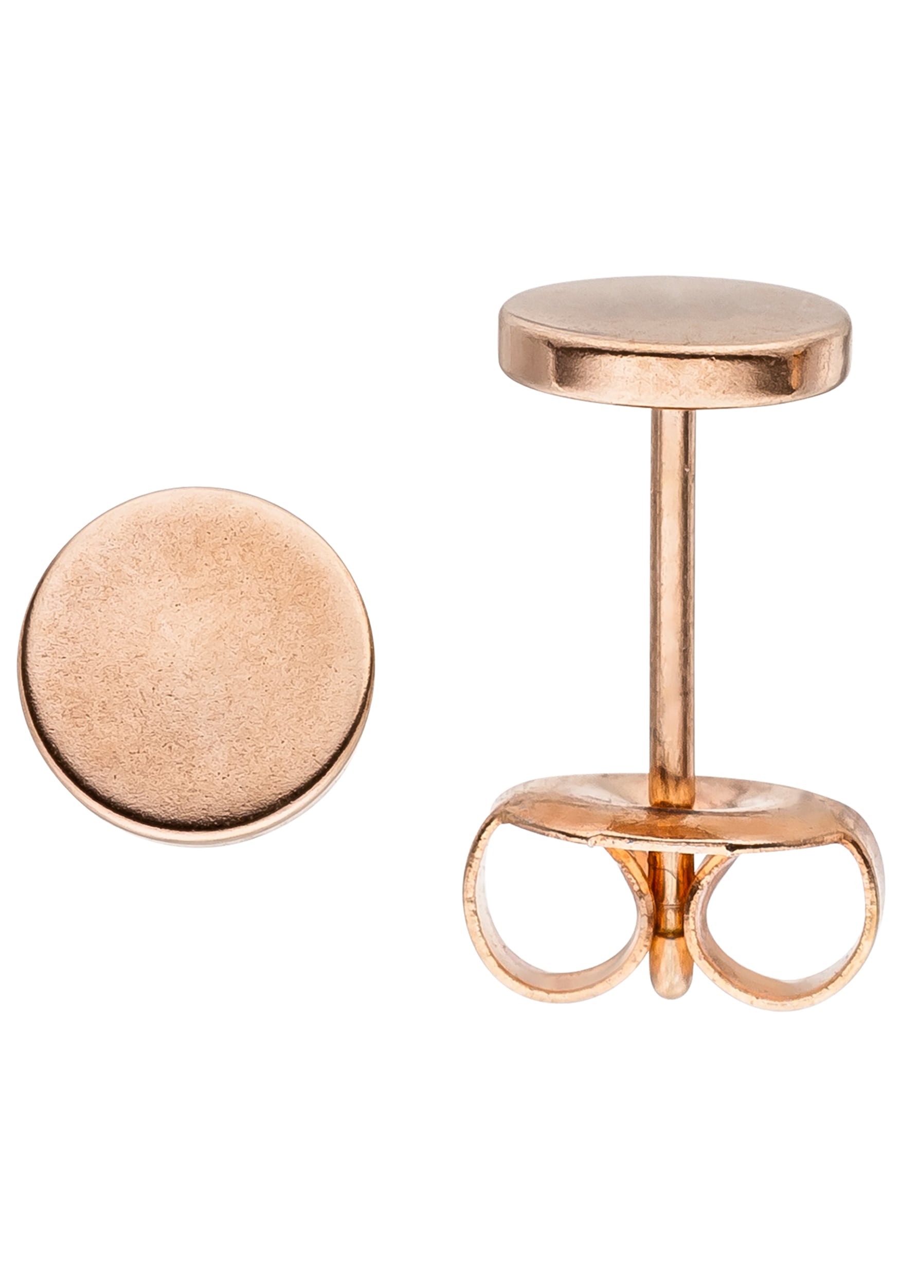 Paar Ohrstecker JOBO, rosa (roségoldfarben), Ohrringe, Damen, 6mm, Edelstahl, STUDS Edelstahl roségoldfarben