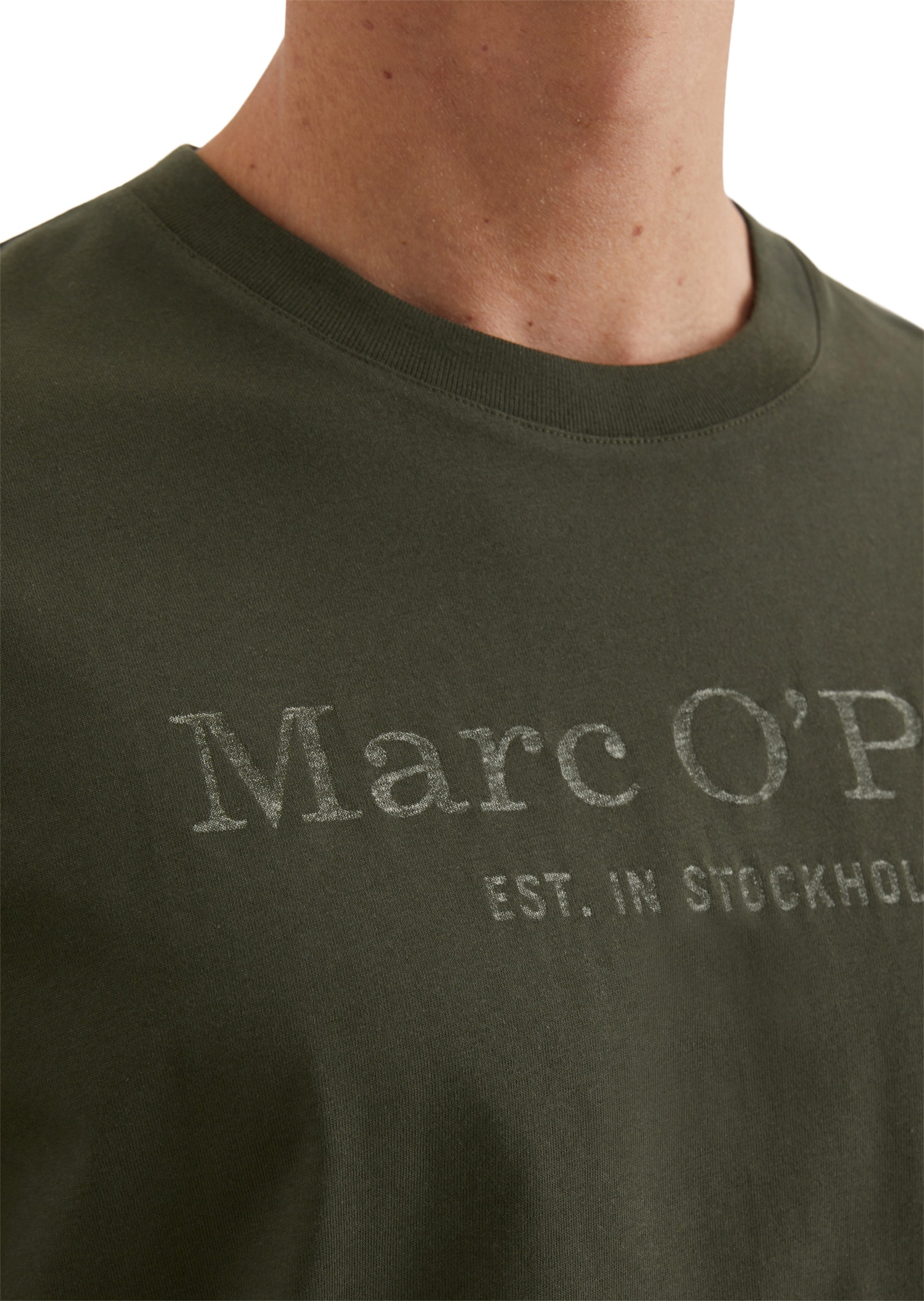 Marc O'Polo T-Shirt, mit tonigem Label-Print vorne